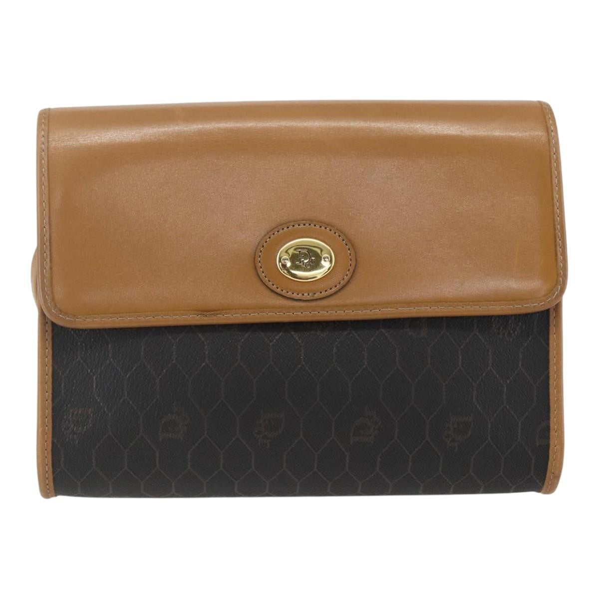 Christian Dior Vintage Honeycomb Canvas And Leather Black Pvc Shoulder Bag Bag (Pre-Owned)