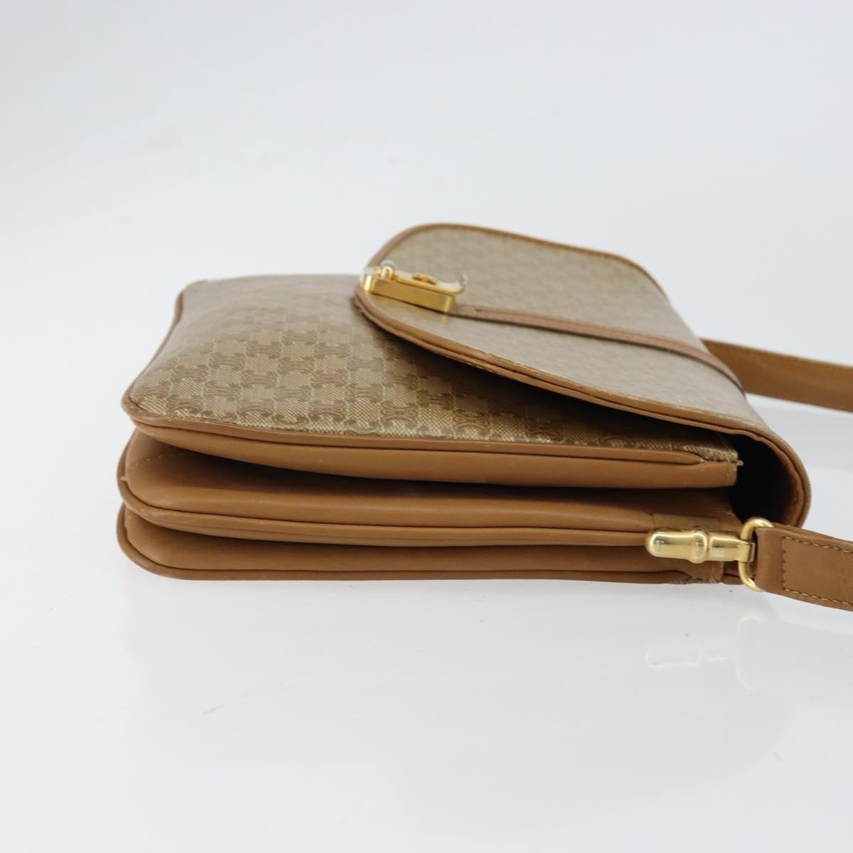 Celine Macadam Shoulder Canvas Beige Canvas Shoulder Bag Bag (Pre-Owned)