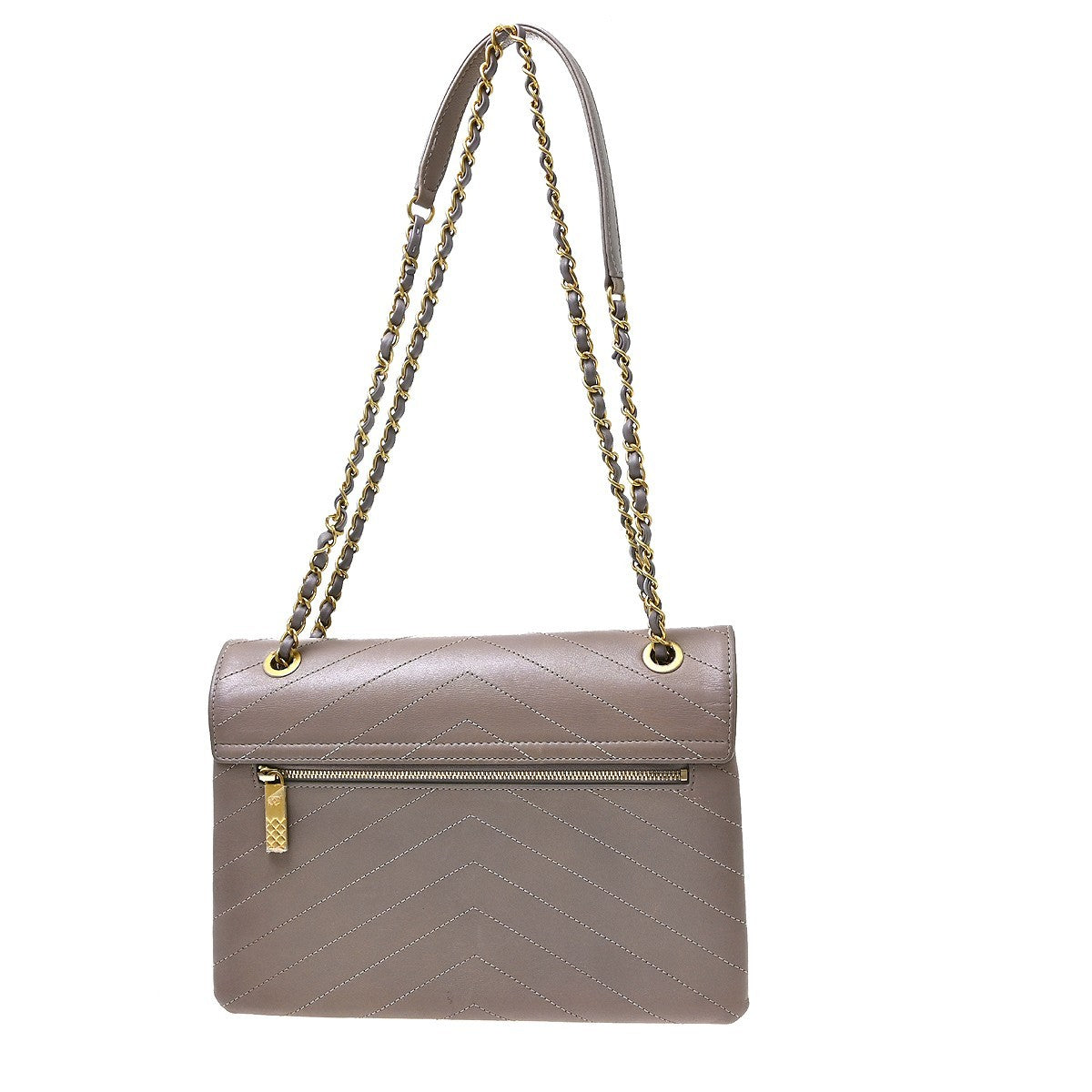 Chanel Envelope Compartment Flap Chevron Calfskin Purple Leather Crossbody Bag Bag (Pre-Owned)