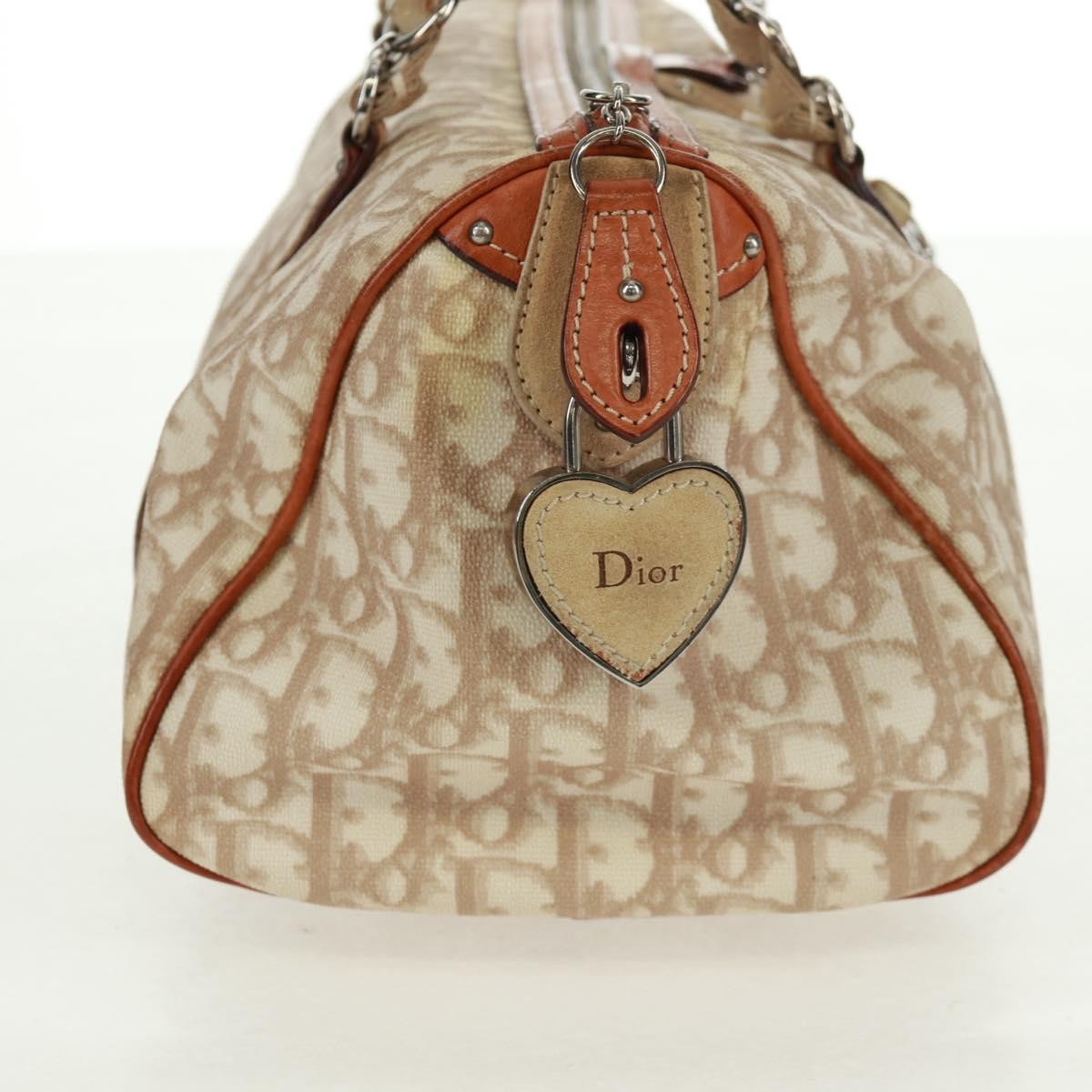 Christian Dior Vintage Trotter Romantique Boston Diorissimo Coated Canvas Beige Canvas Handbag (Pre-Owned)