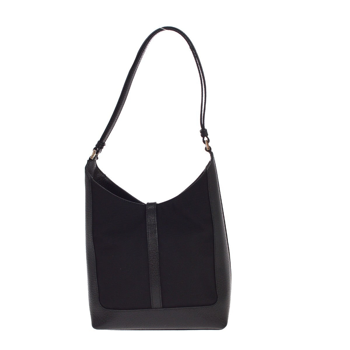 Gucci Vintage Jackie O Hobo Canvas And Leather Black Leather Shoulder Bag Bag (Pre-Owned)