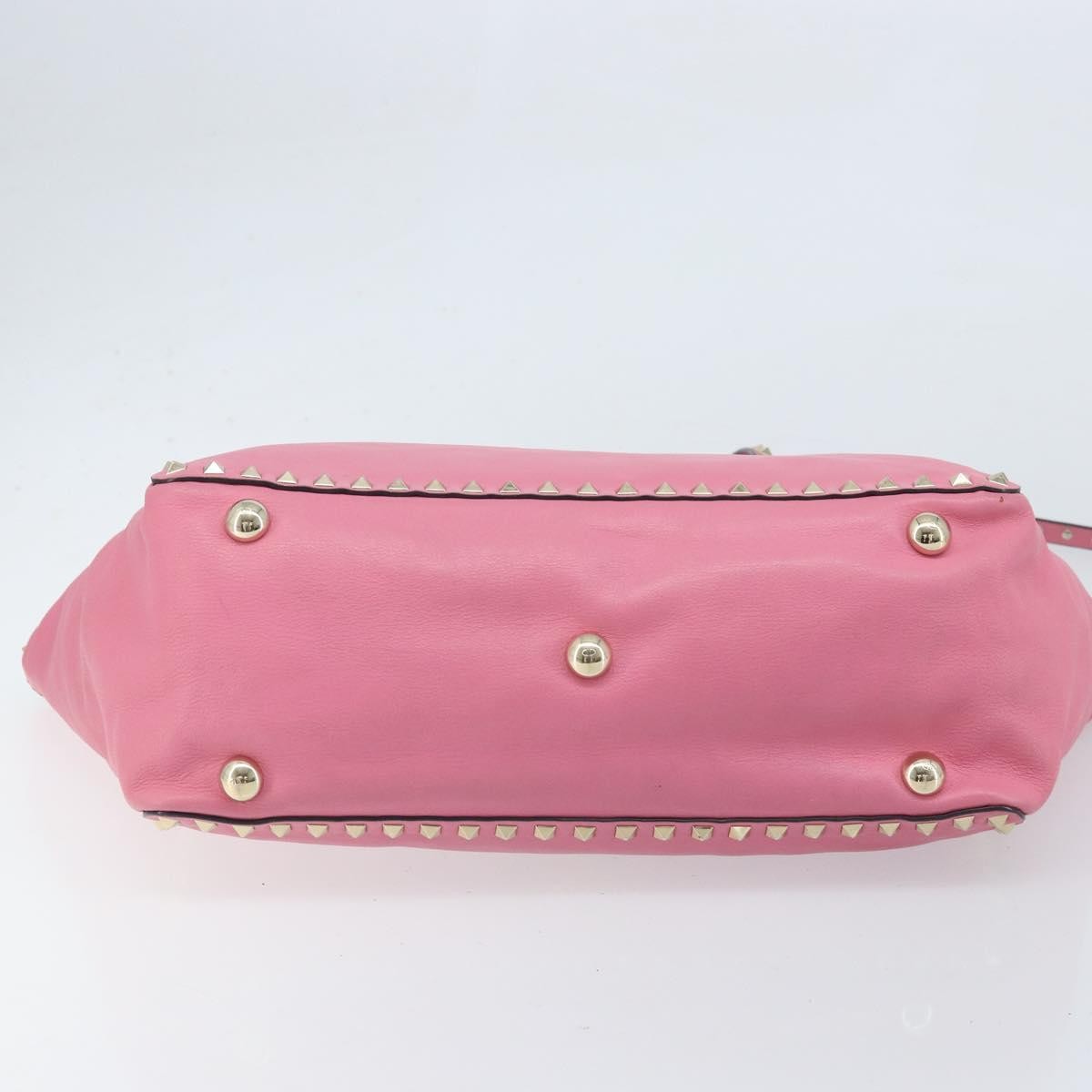 Valentino Garavani Rockstud Tote Soft Leather Pink Leather Tote Bag Bag (Pre-Owned)