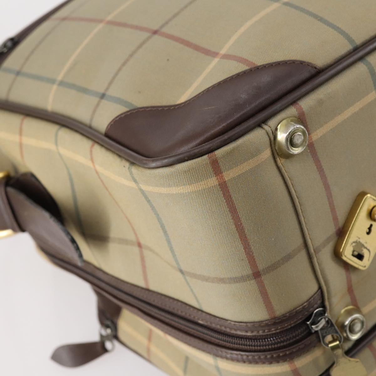 Burberry Nova Check Boston Canvas Beige Canvas Travel Bag Bag (Pre-Owned)