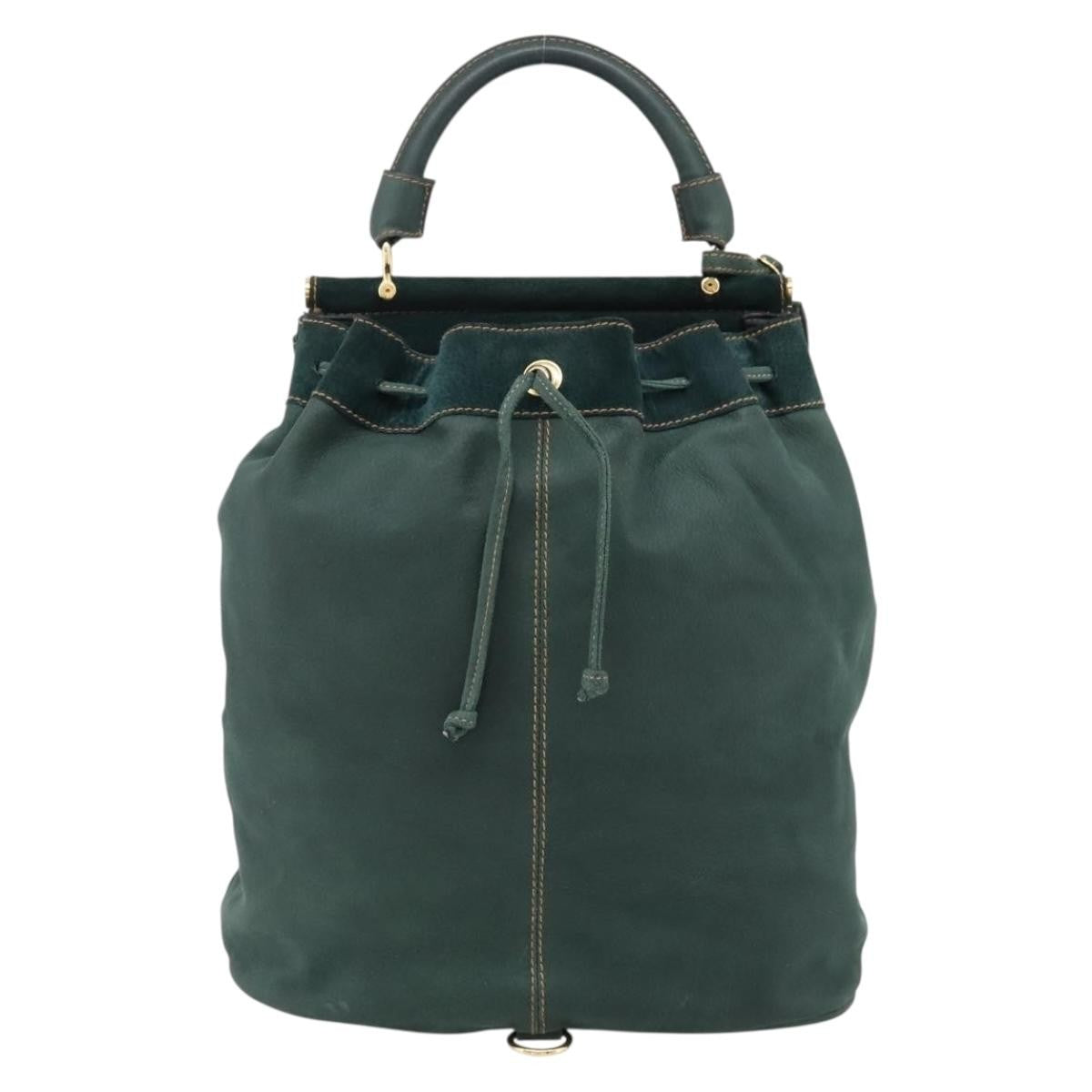 Fendi Handbag Suede Green Suede Handbag (Pre-Owned)