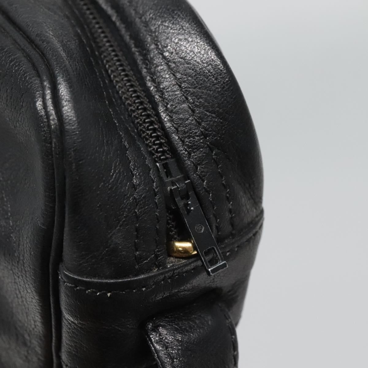 Christian Dior Vintage Leather Black Leather Shoulder Bag Bag (Pre-Owned)