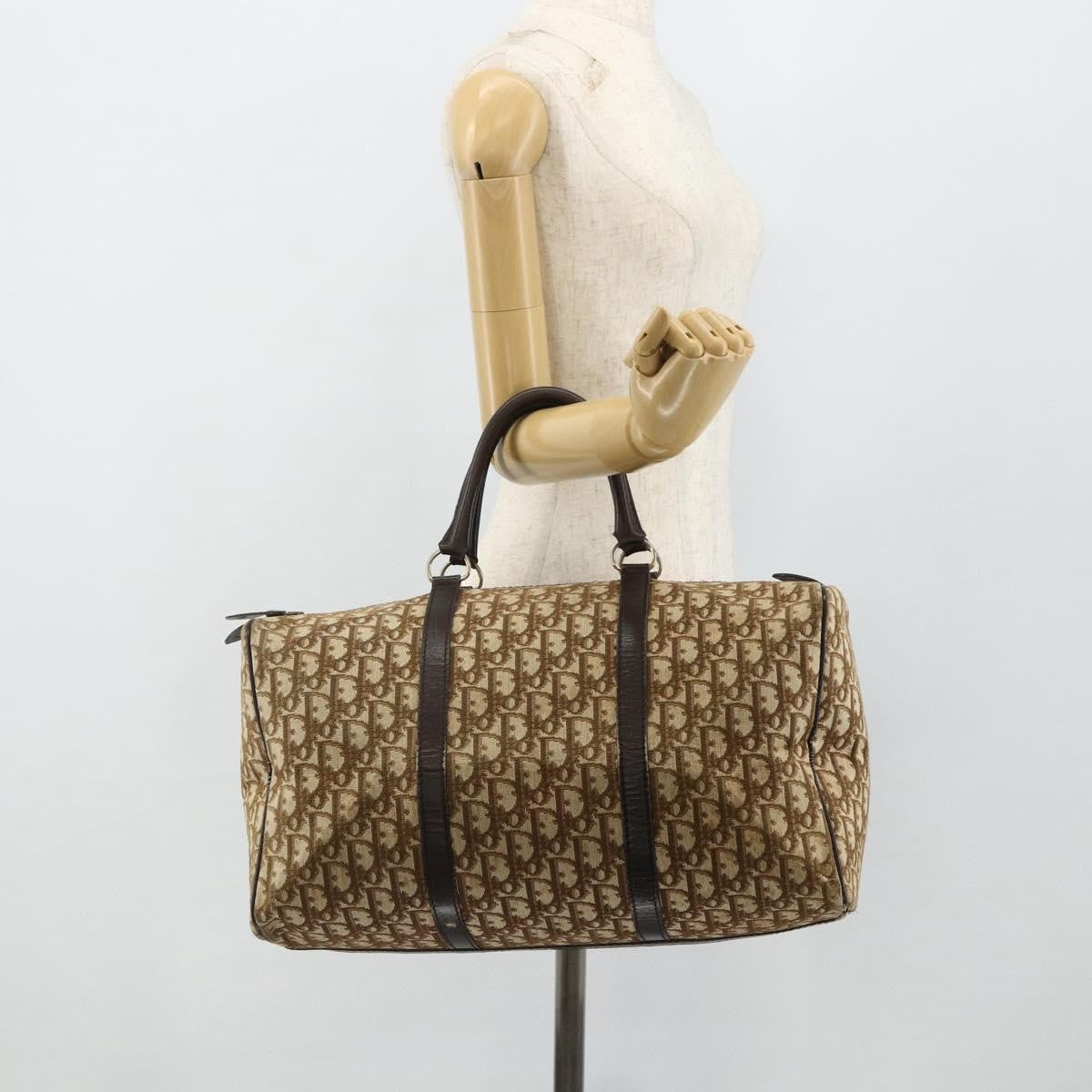 Christian Dior Vintage Trotter Canvas Brown Canvas Handbag (Pre-Owned)
