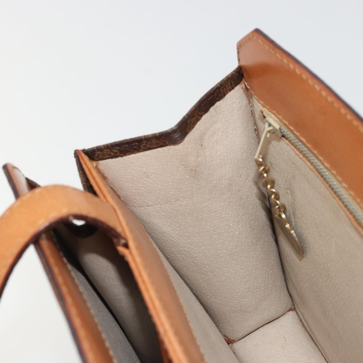 Celine Vintage Macadam Canvas Brown Canvas Handbag (Pre-Owned)