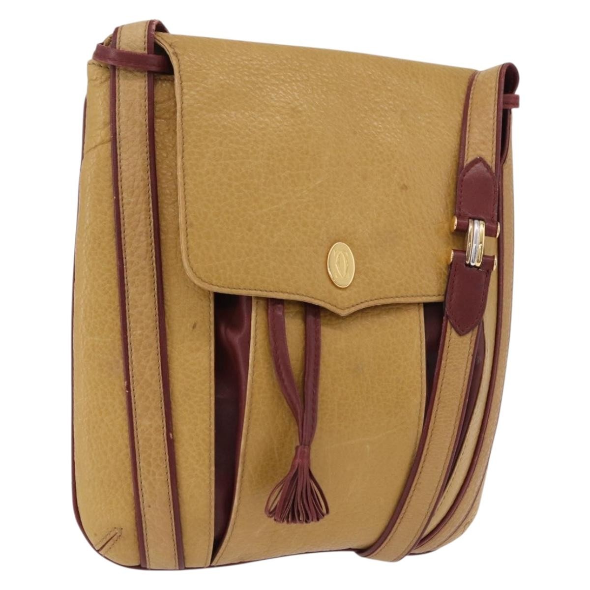 Cartier Tasseled Must De Cartier Leather Brown Leather Shoulder Bag Bag (Pre-Owned)