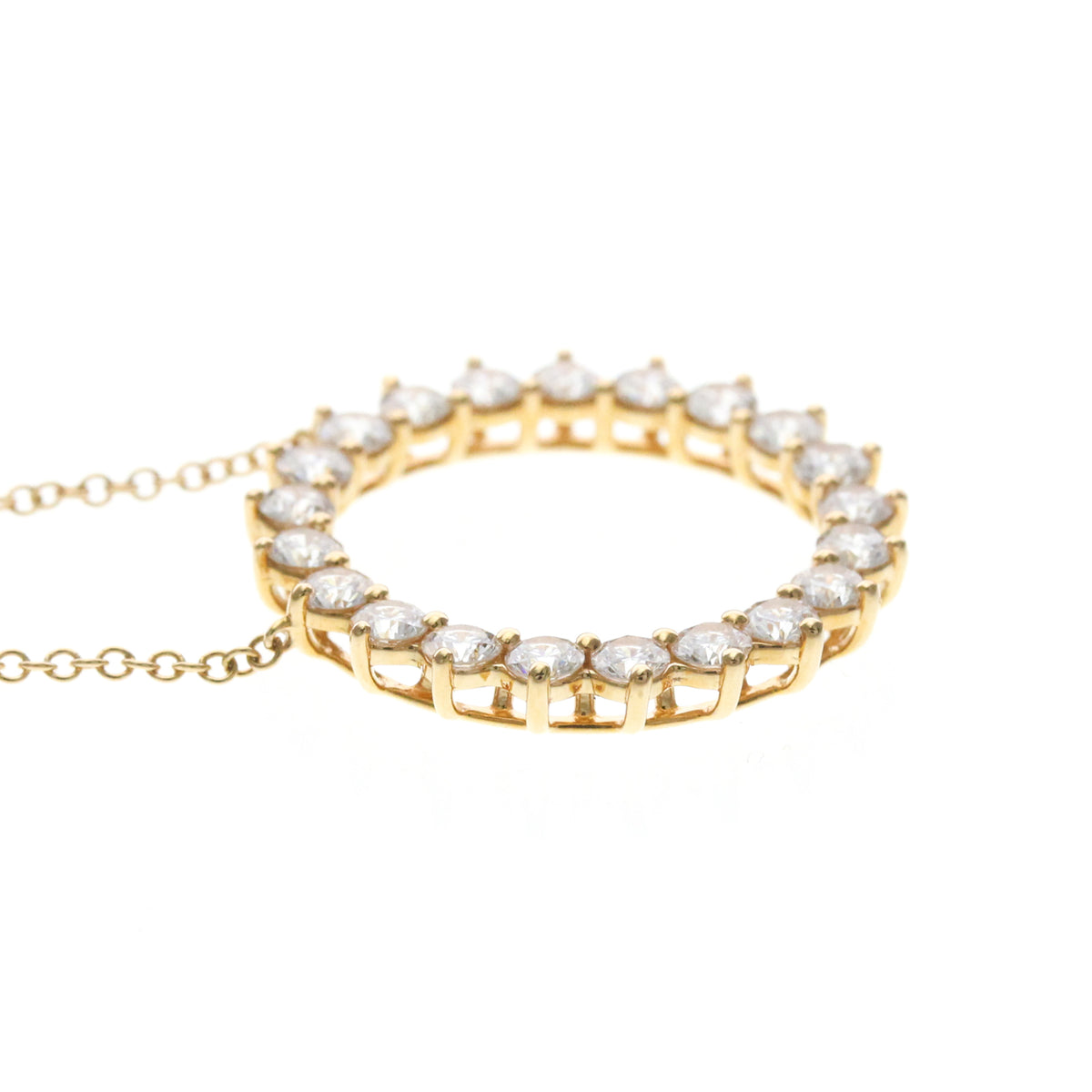 Tiffany & Co. Open Circle Pendant 18K Rose Gold With Diamonds Gold Pink_Gold Necklace Jewelry (Pre-Owned)