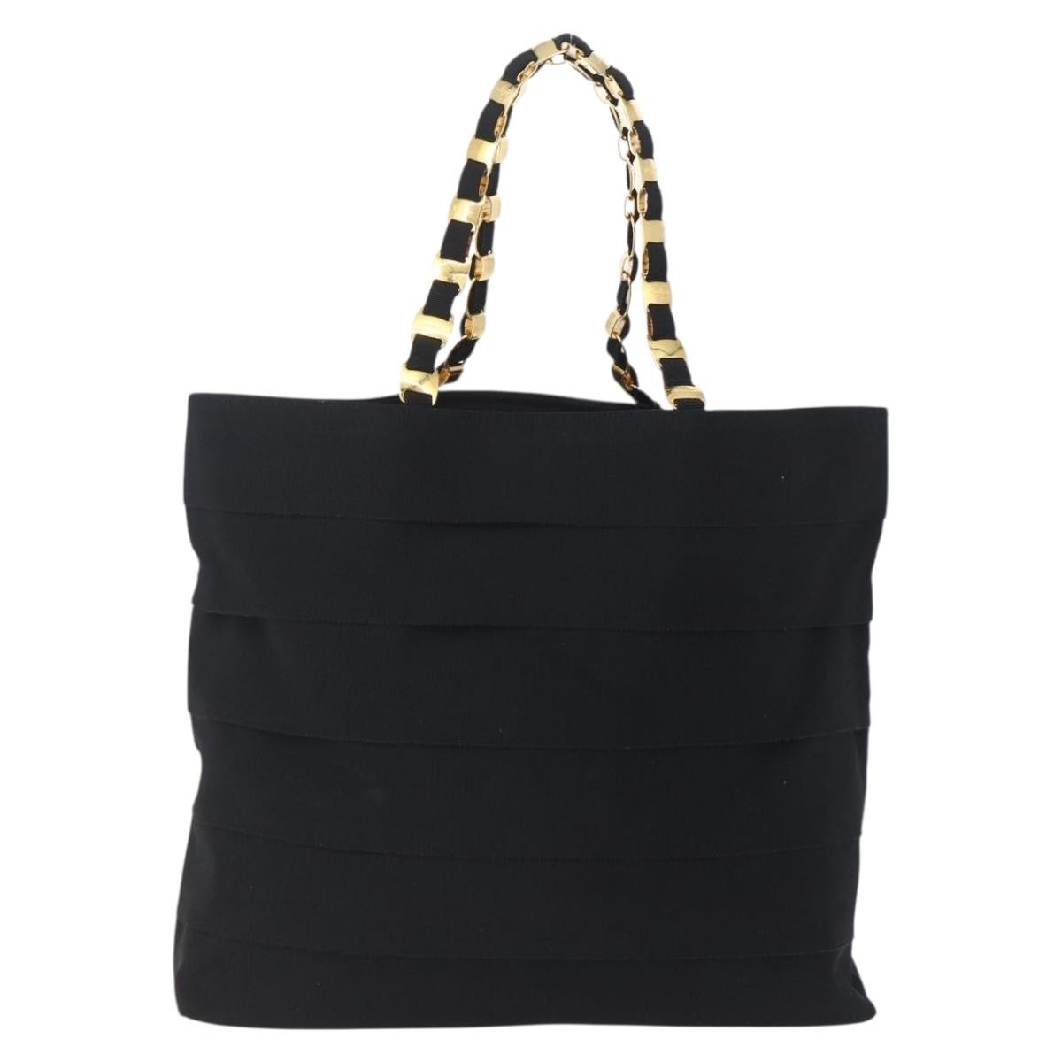 Salvatore Ferragamo Vala Tote Canvas Black Canvas Tote Bag Bag (Pre-Owned)