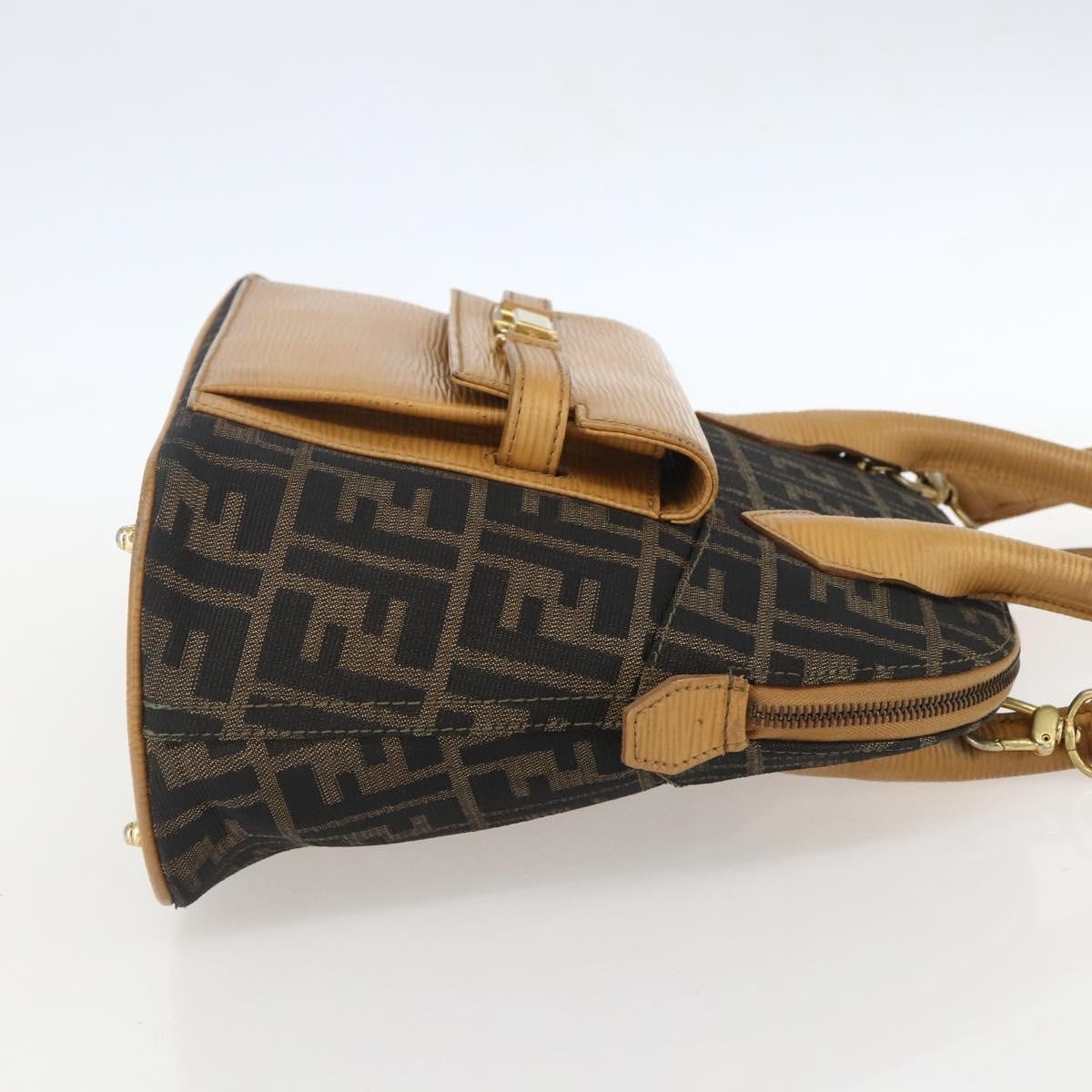Fendi Vintage Zucca Zucca Brown Canvas Handbag (Pre-Owned)