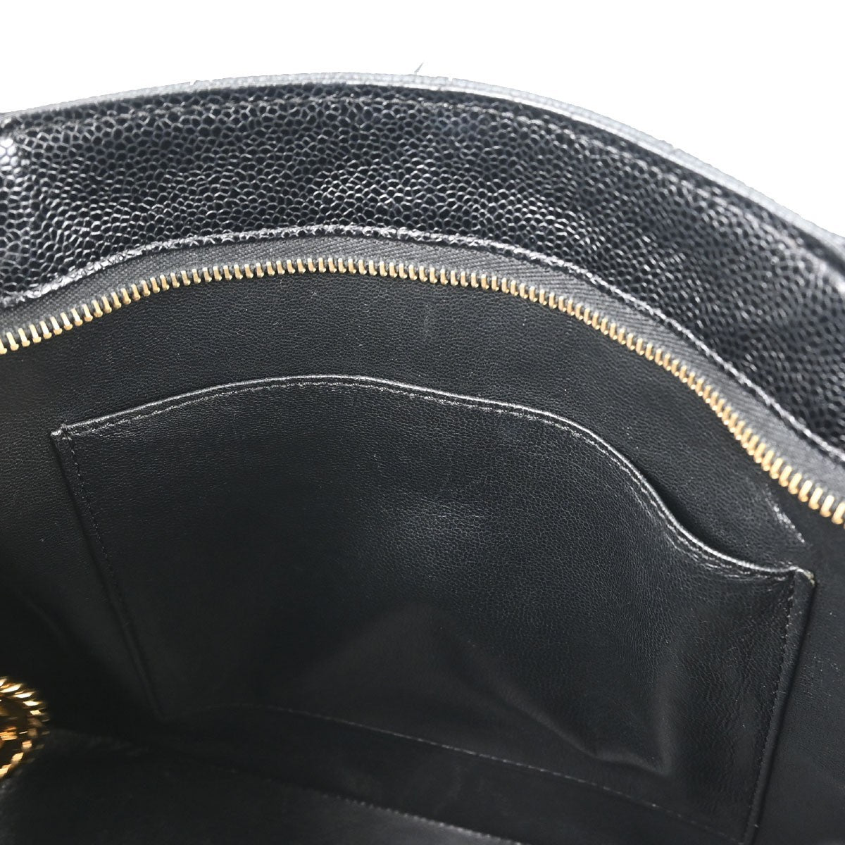 Chanel Medallion Tote Quilted Caviar Black Calfskin Tote Bag Bag (Pre-Owned)
