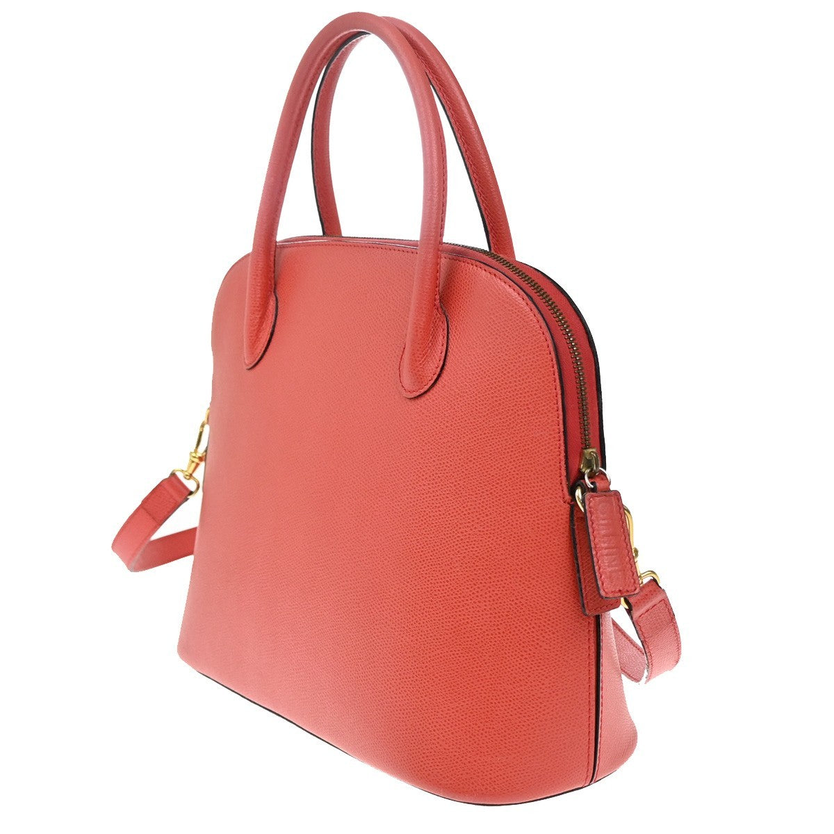 Celine Vintage Convertible Bowler Leather Red Leather Handbag (Pre-Owned)