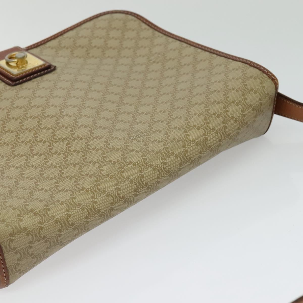 Celine Vintage Macadam Canvas And Leather Beige Canvas Shoulder Bag Bag (Pre-Owned)