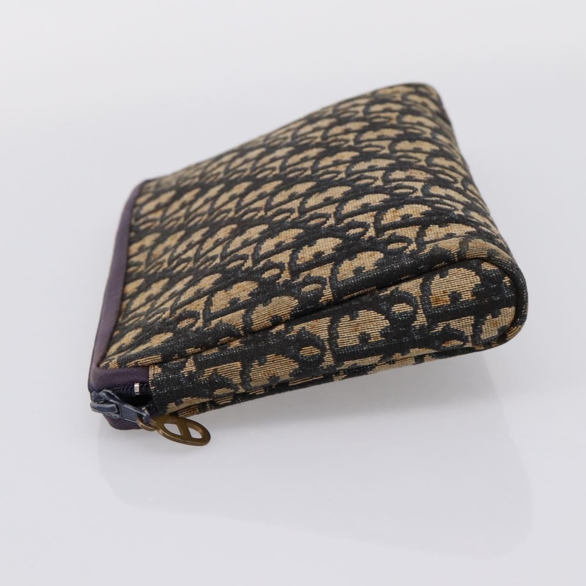 Christian Dior Wristlet Clutch Oblique Canvas Navy Canvas Clutche & Pouche Bag (Pre-Owned)