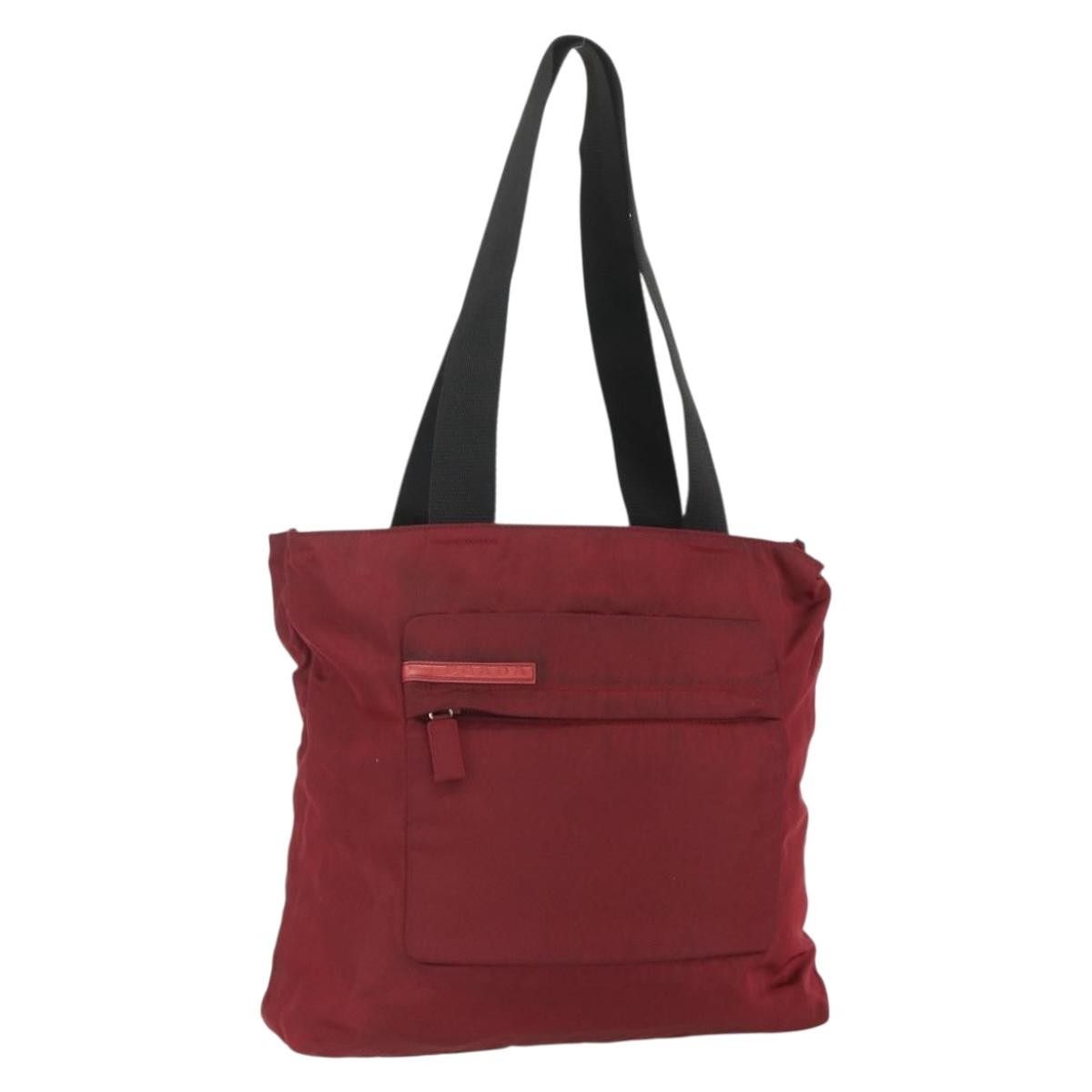 Prada Sport Nylon Red Nylon Tote Bag Bag (Pre-Owned)