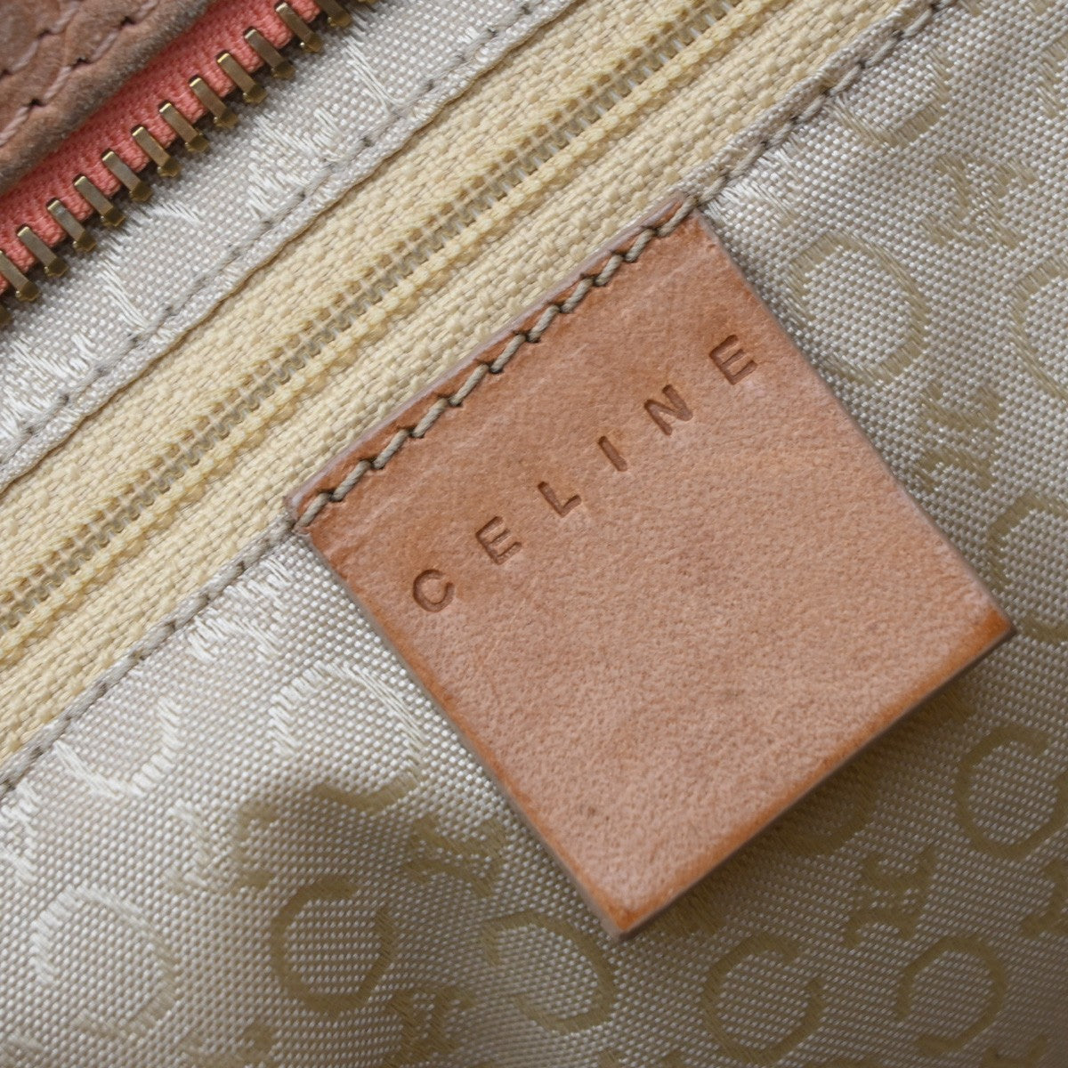 Celine C Macadam Suede Orange Suede Handbag (Pre-Owned)