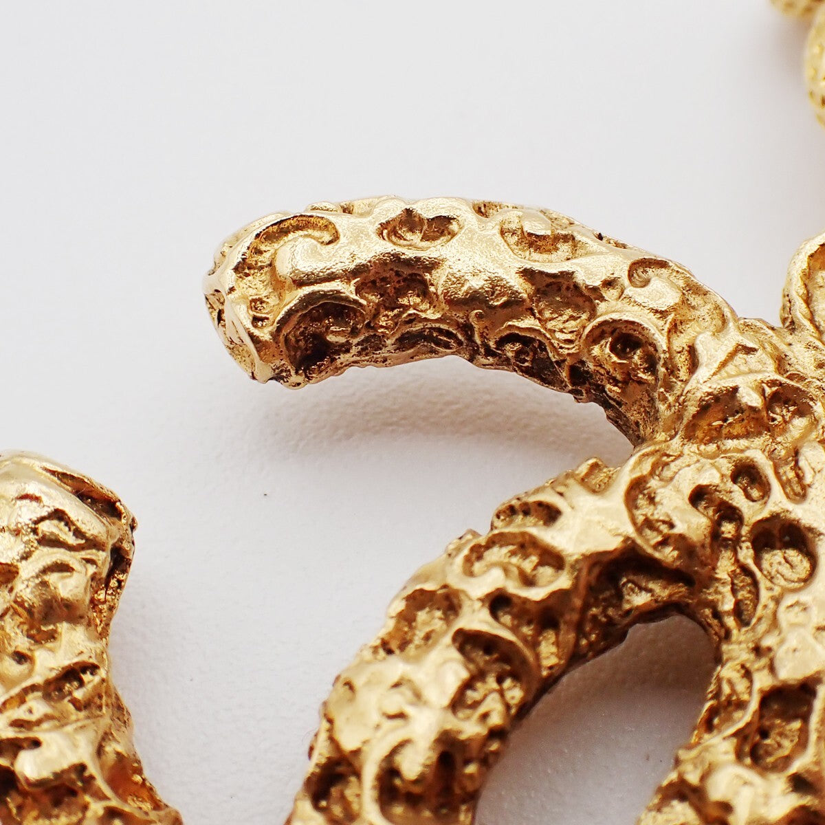 Chanel Vintage Cc Logo Chain Charm Pendant Gold-Plated Gold Gold_Plated Necklace Jewelry (Pre-Owned)