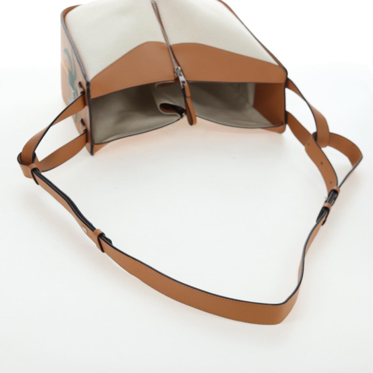 Loewe Ken Price Hammock Printed Leather And Canvas Beige Canvas Handbag (Pre-Owned)