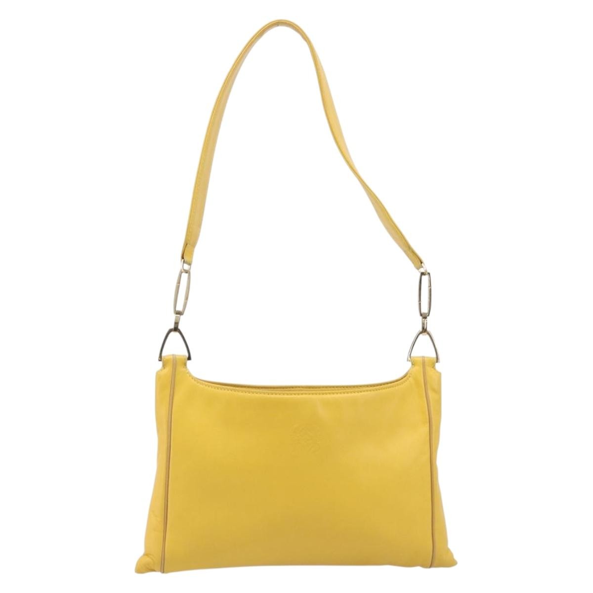 Loewe Shoulder Bag Leather Yellow Leather Shoulder Bag Bag (Pre-Owned)