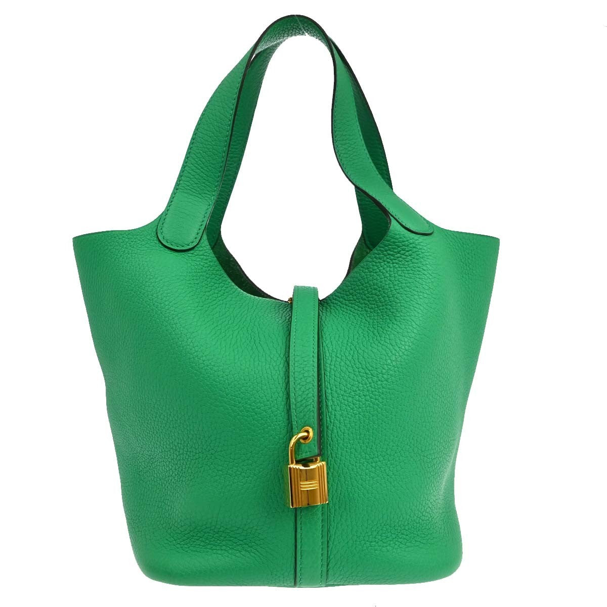 Hermes Picotin Lock Clemence Green Leather Handbag (Pre-Owned)