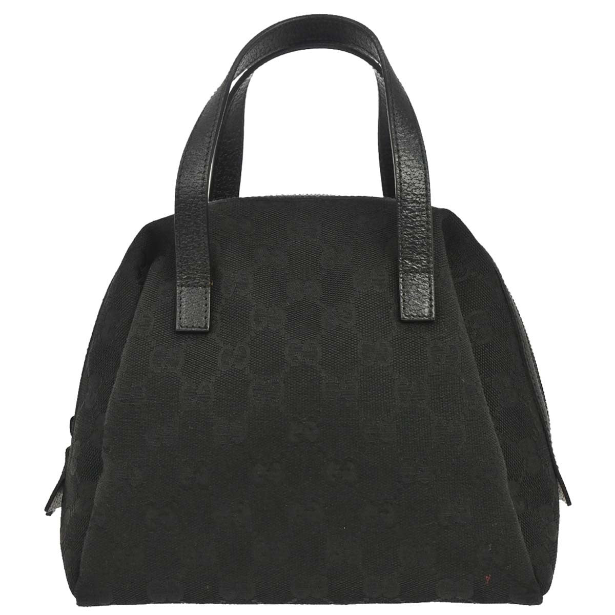Gucci Zip Around Bowling Gg Canvas Black Canvas Handbag (Pre-Owned)