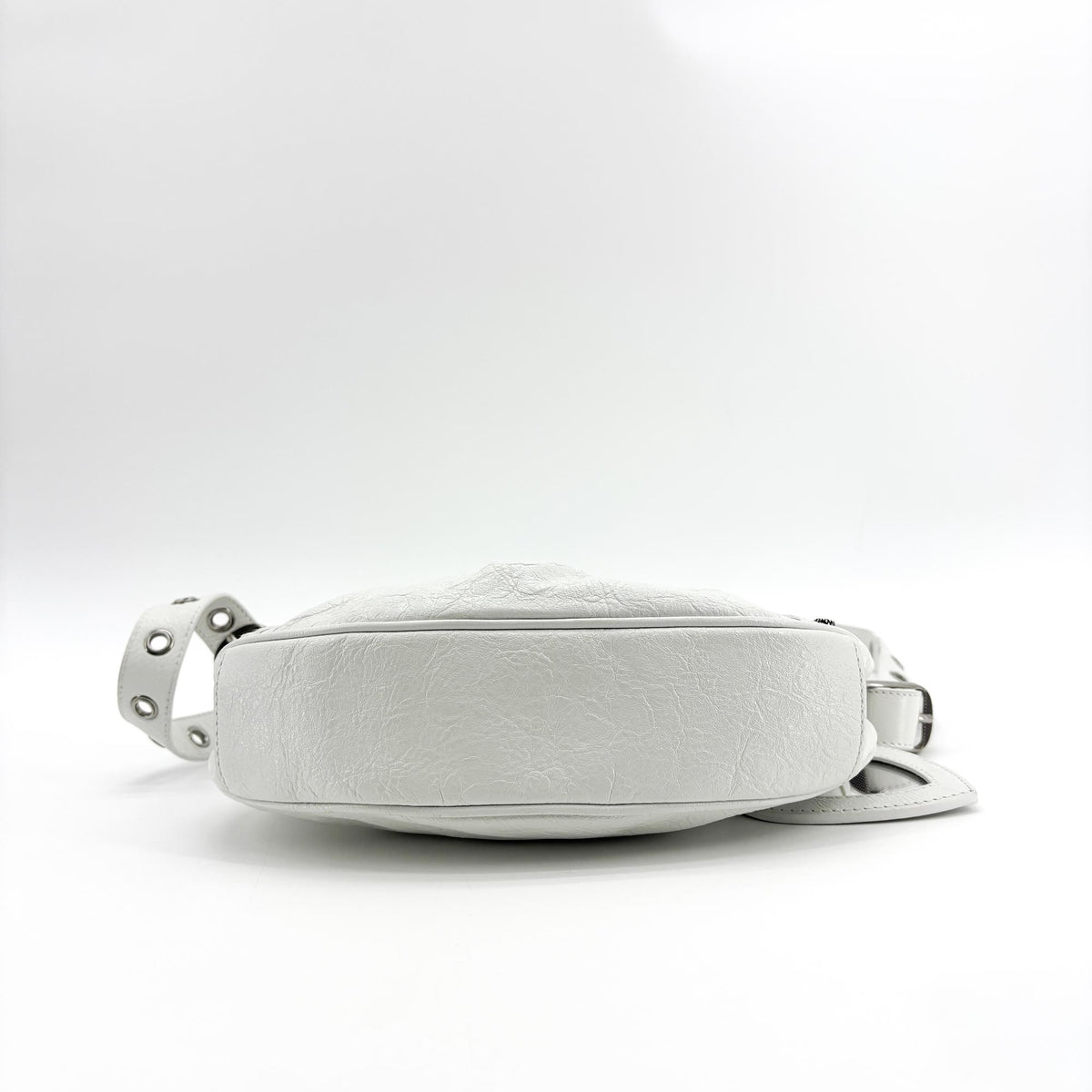 Balenciaga Le Cagole Giant Spikes Leather White Leather Shoulder Bag Bag (Pre-Owned)