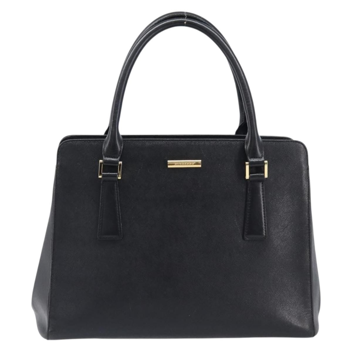 Burberry Handbag Leather Black Leather Handbag (Pre-Owned)