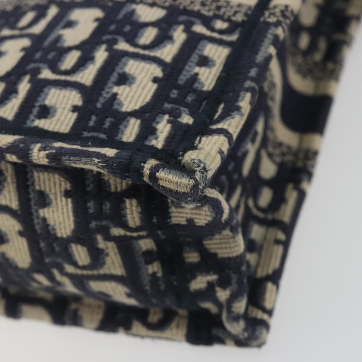 Christian Dior Book Tote Phone Oblique Canvas Navy Canvas Tote Bag Bag (Pre-Owned)