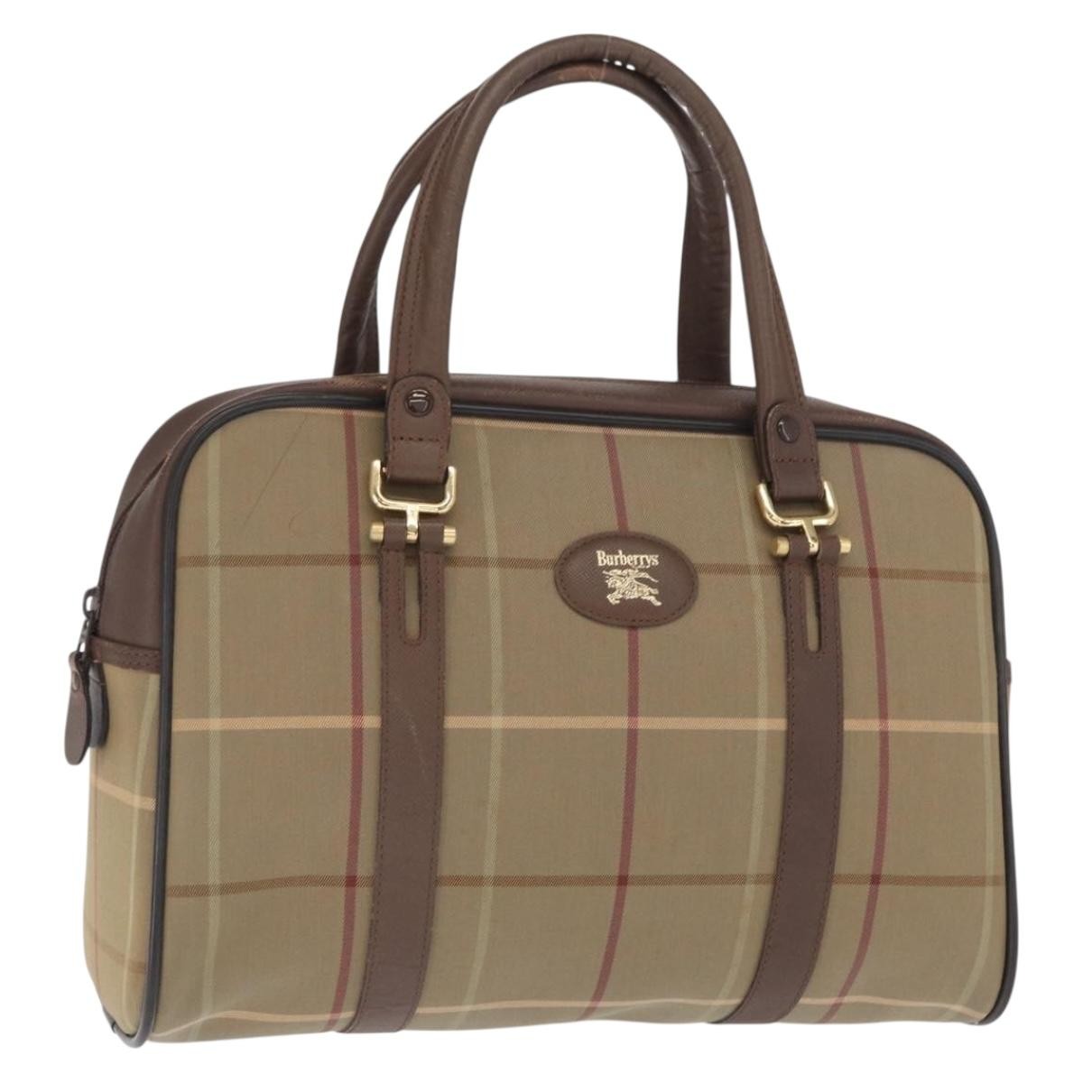 Burberry Nova Canvas Khaki Canvas Handbag (Pre-Owned)