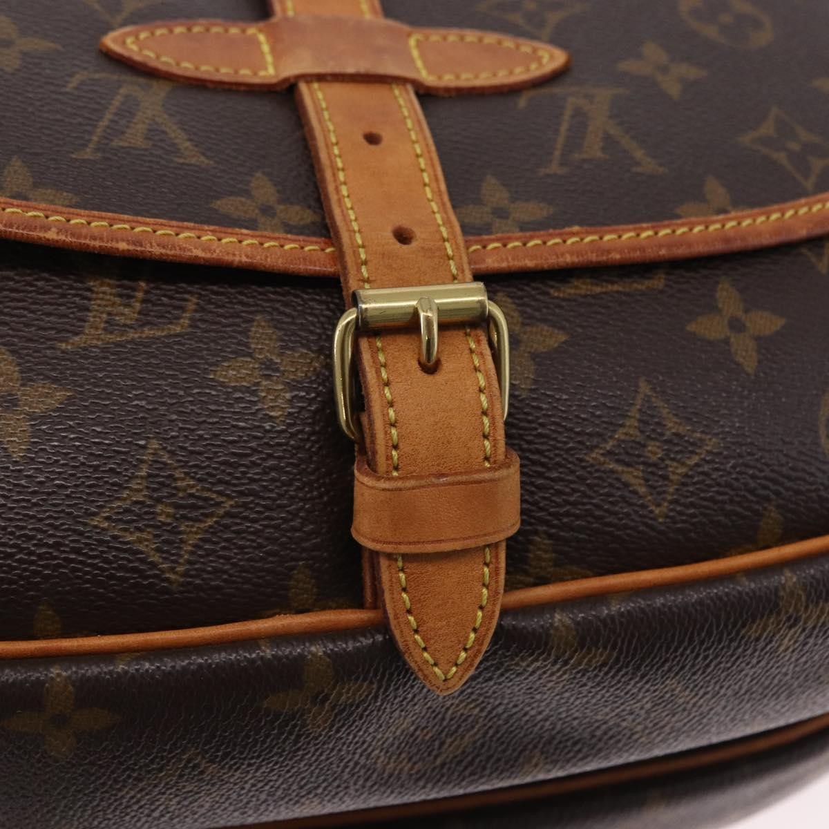 Louis Vuitton Saumur Monogram Brown Canvas Shoulder Bag Bag (Pre-Owned)