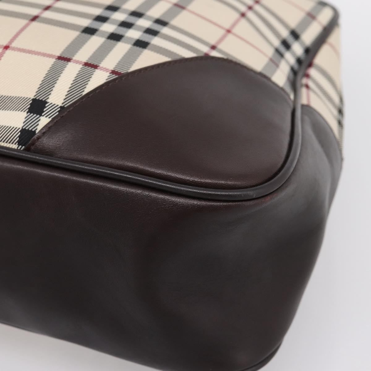 Burberry Boston Nova Check Canvas Beige Nylon Handbag (Pre-Owned)