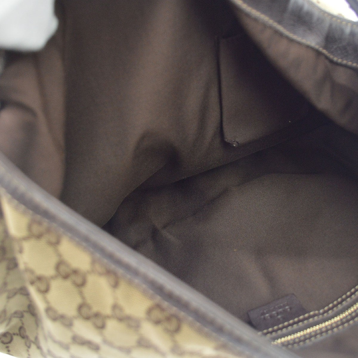 Gucci Wave Hobo Gg Canvas Beige Canvas Shoulder Bag Bag (Pre-Owned)