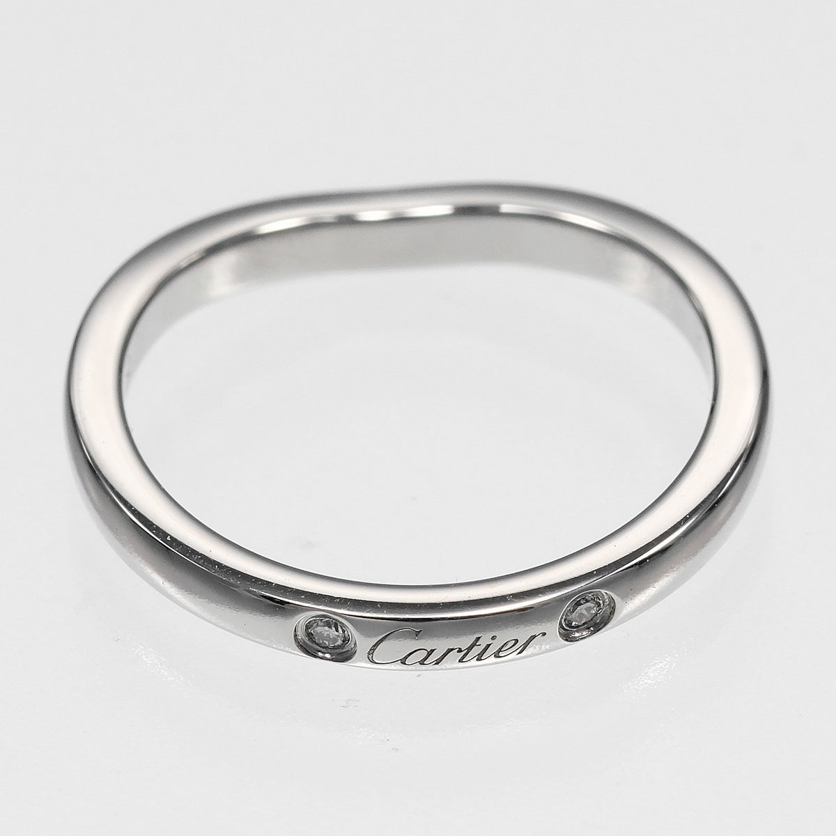 Cartier Ballerine Platinum With Diamond Silver Platinum Ring Jewelry (Pre-Owned)