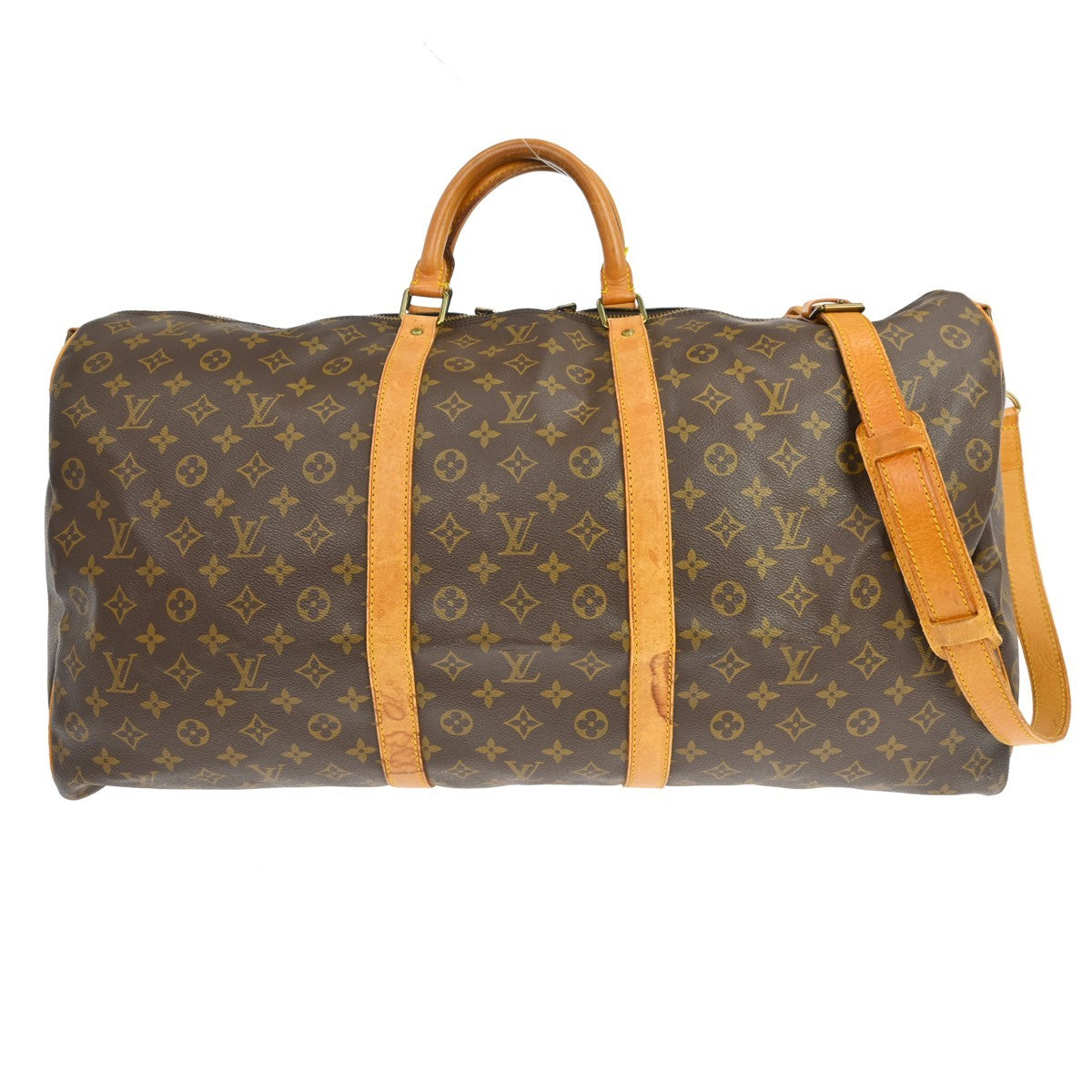 Louis Vuitton Keepall Bandouliere Monogram Canvas Brown Canvas Travel Bag Bag (Pre-Owned)