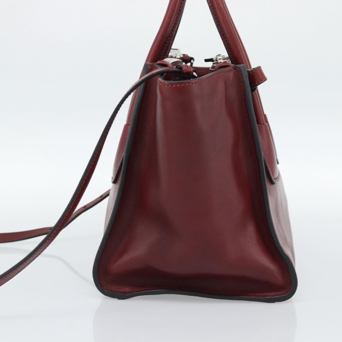 Prada Double Zip Lux Saffiano Leather Red Leather Tote Bag Bag (Pre-Owned)