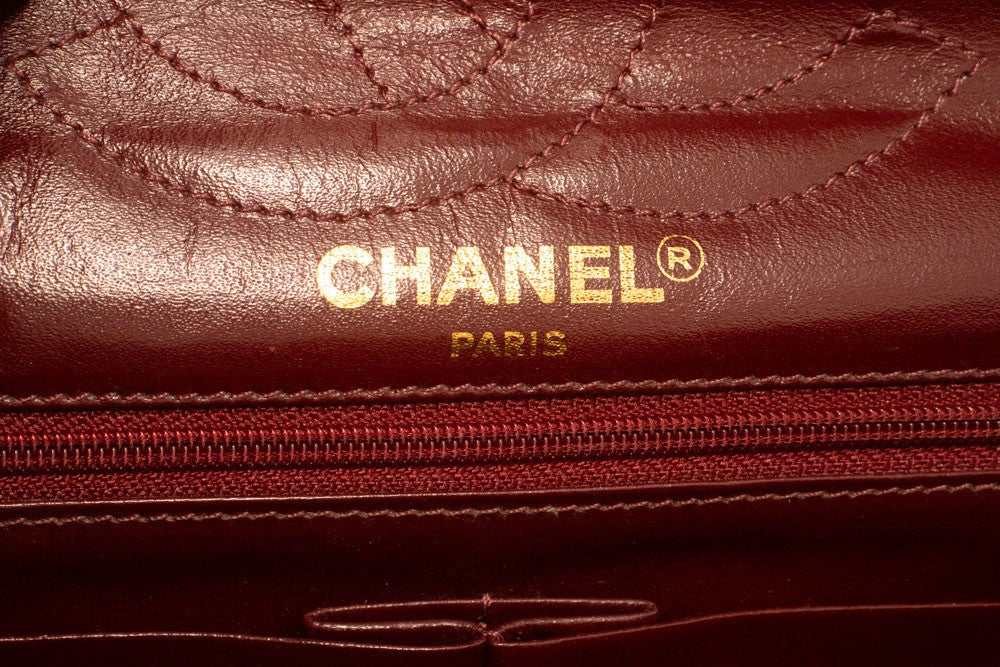 Chanel Vintage Two Tone Cc Flap Quilted Lambskin Black Leather Shoulder Bag Bag (Pre-Owned)
