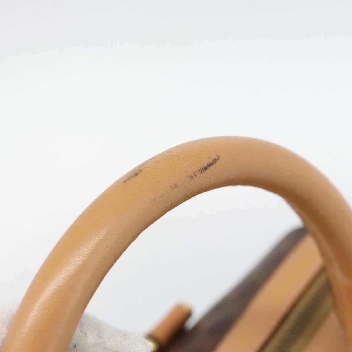 Celine Vintage Boston Macadam Coated Canvas Brown Pvc Handbag (Pre-Owned)