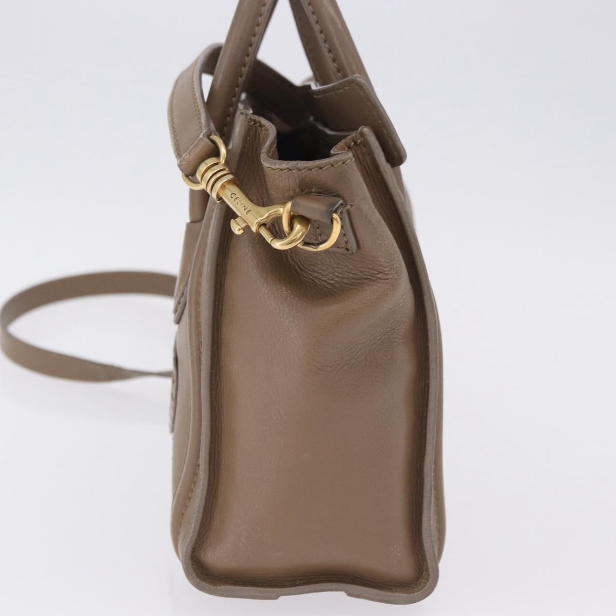 Celine Shopper Luggage Leather Beige Leather Handbag (Pre-Owned)