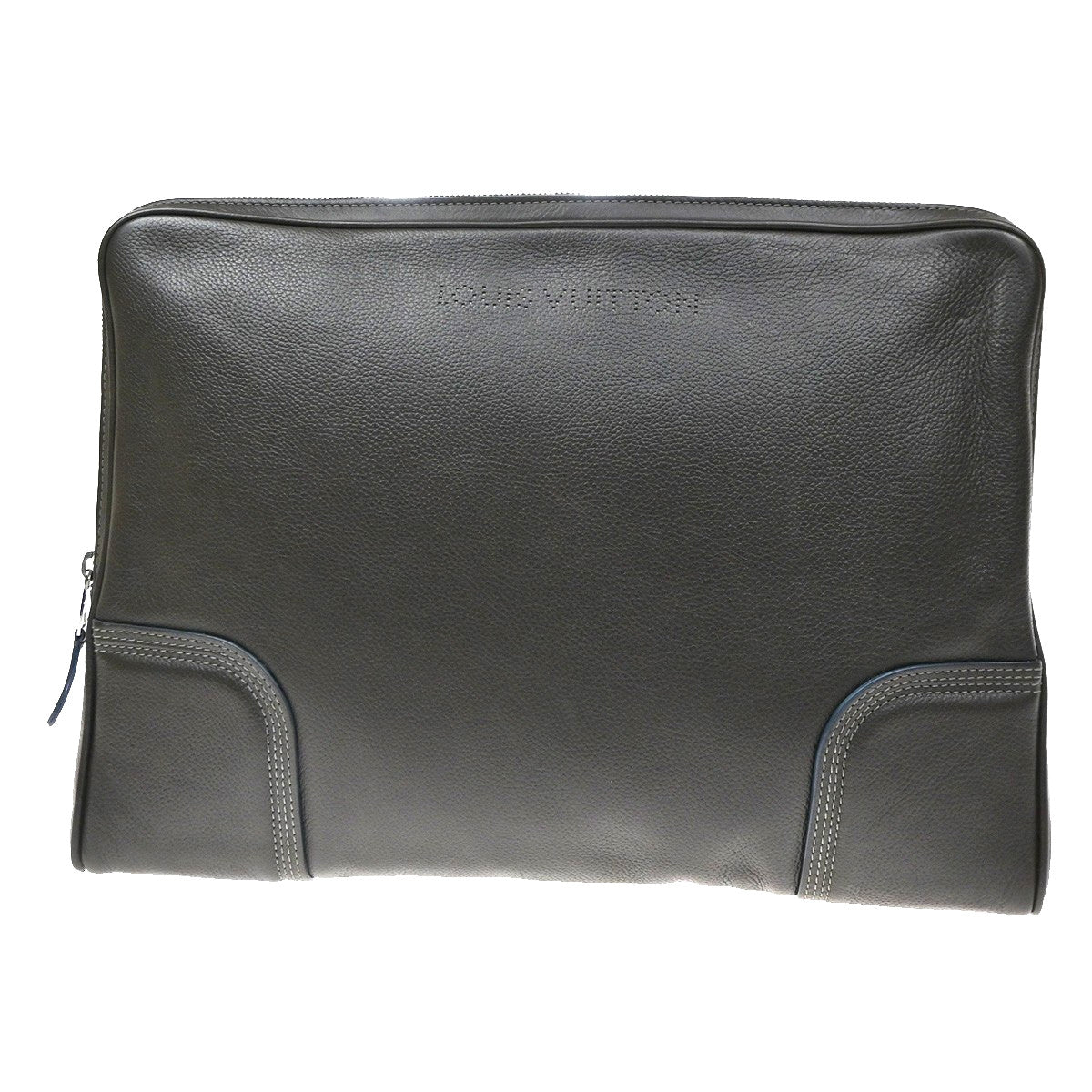 Louis Vuitton Laptop Sleeve Leather Brown Leather Briefcase Bag (Pre-Owned)