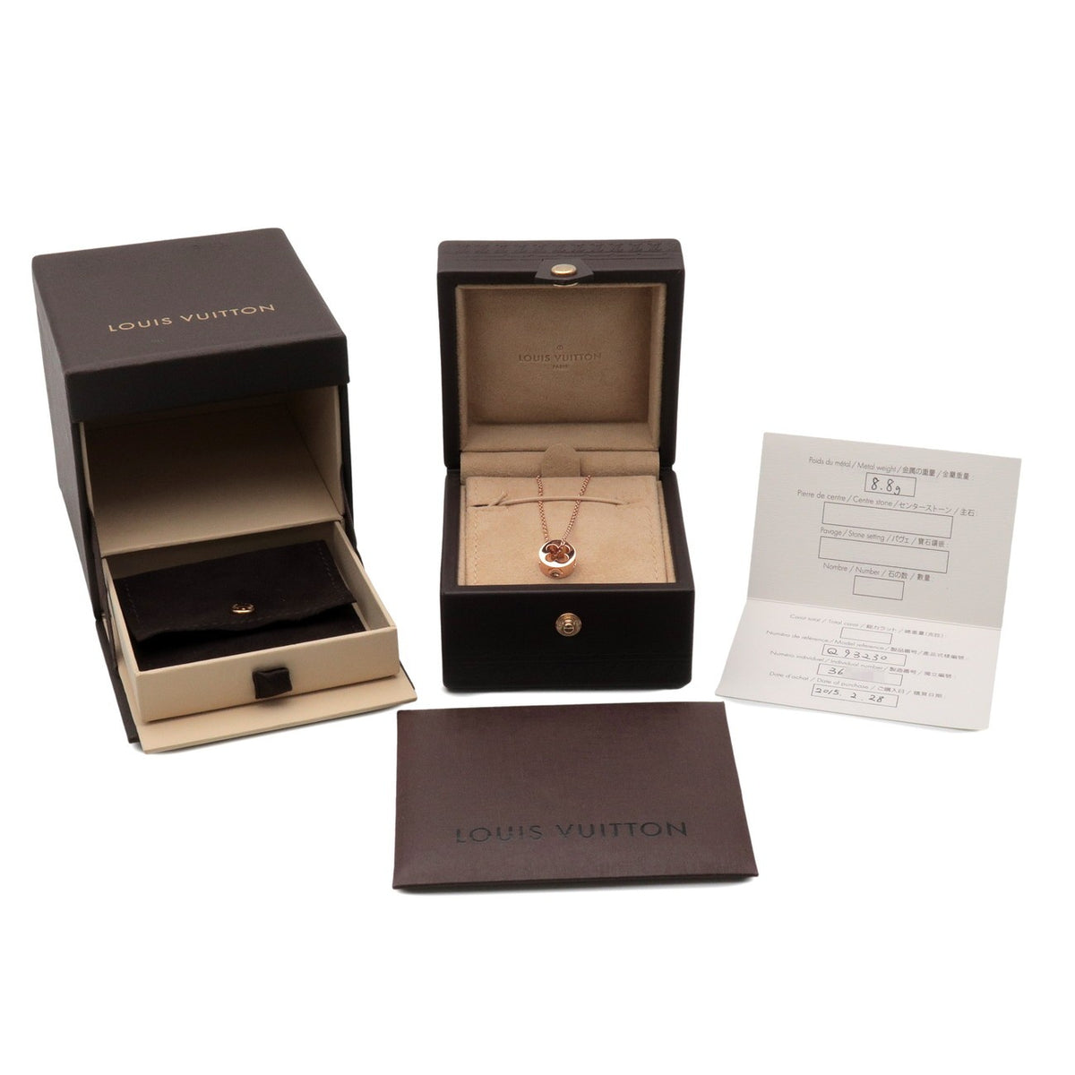 Louis Vuitton Empreinte Pendant 18K Rose Gold Gold Rose_Gold Necklace Jewelry (Pre-Owned)