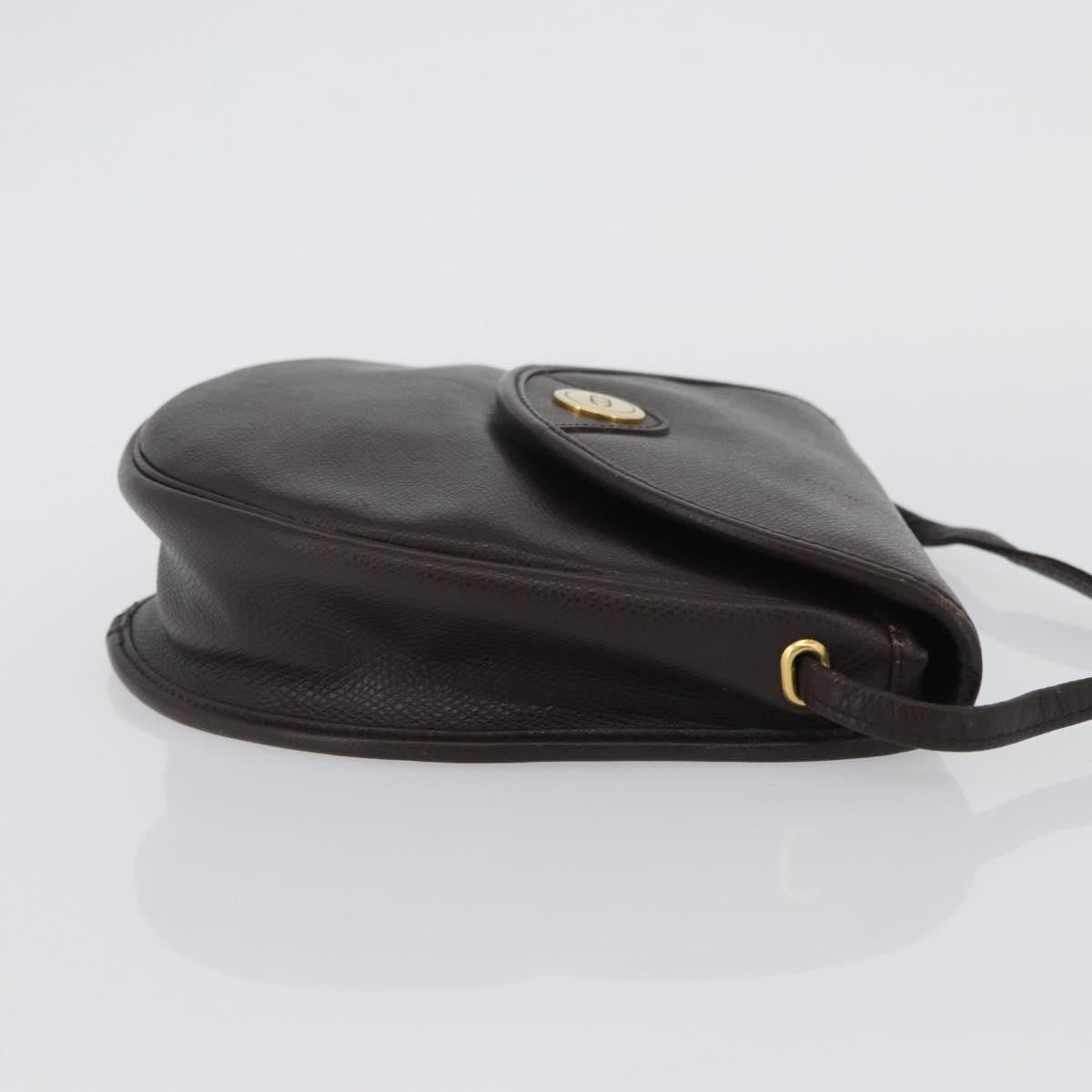 Christian Dior Vintage Cd Logo Leather Brown Leather Shoulder Bag Bag (Pre-Owned)
