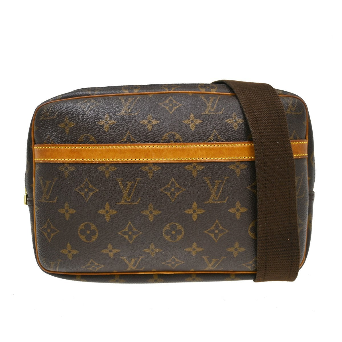 Louis Vuitton Reporter Monogram Brown Canvas Shoulder Bag Bag (Pre-Owned)