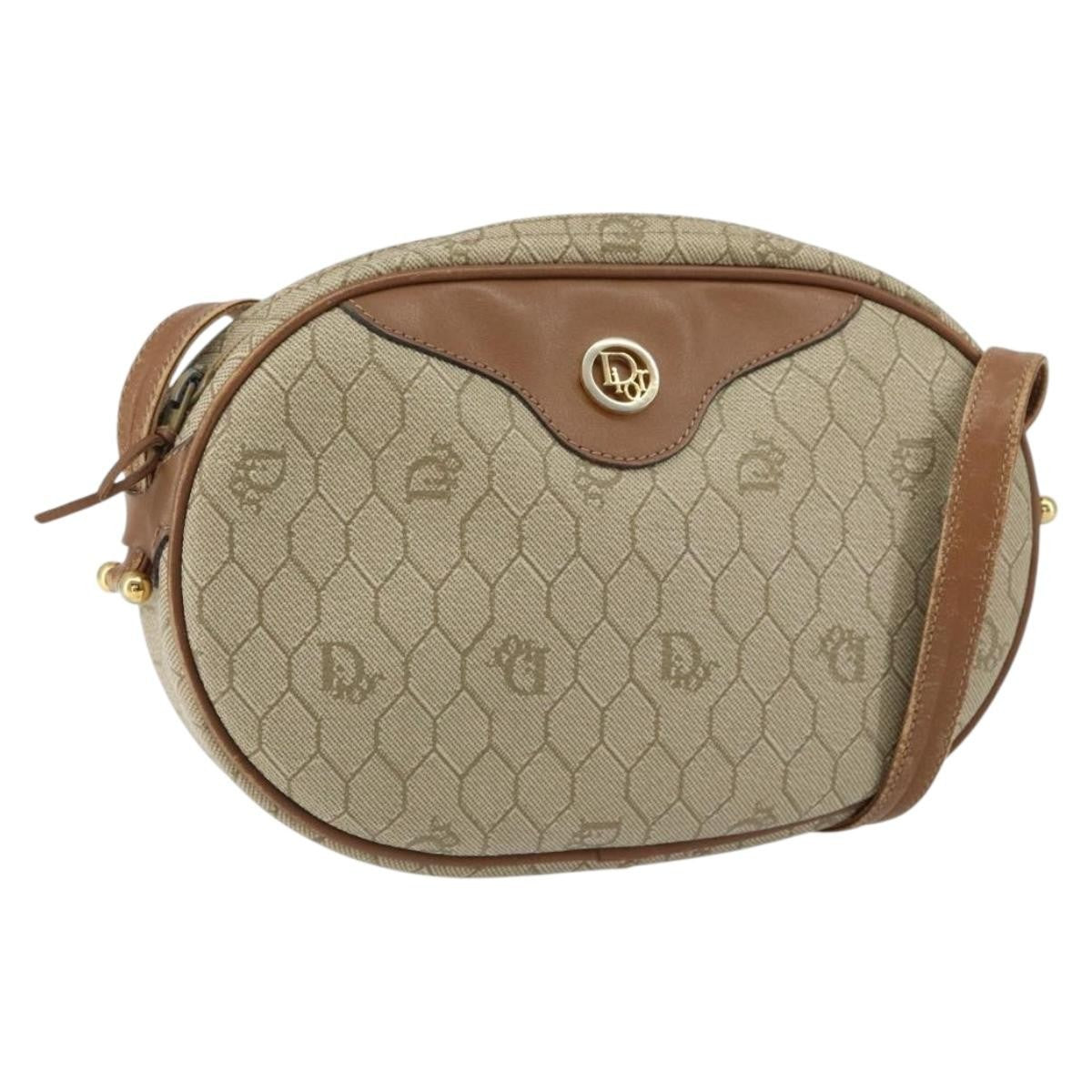Christian Dior Vintage Honeycomb Canvas Beige Canvas Shoulder Bag Bag (Pre-Owned)