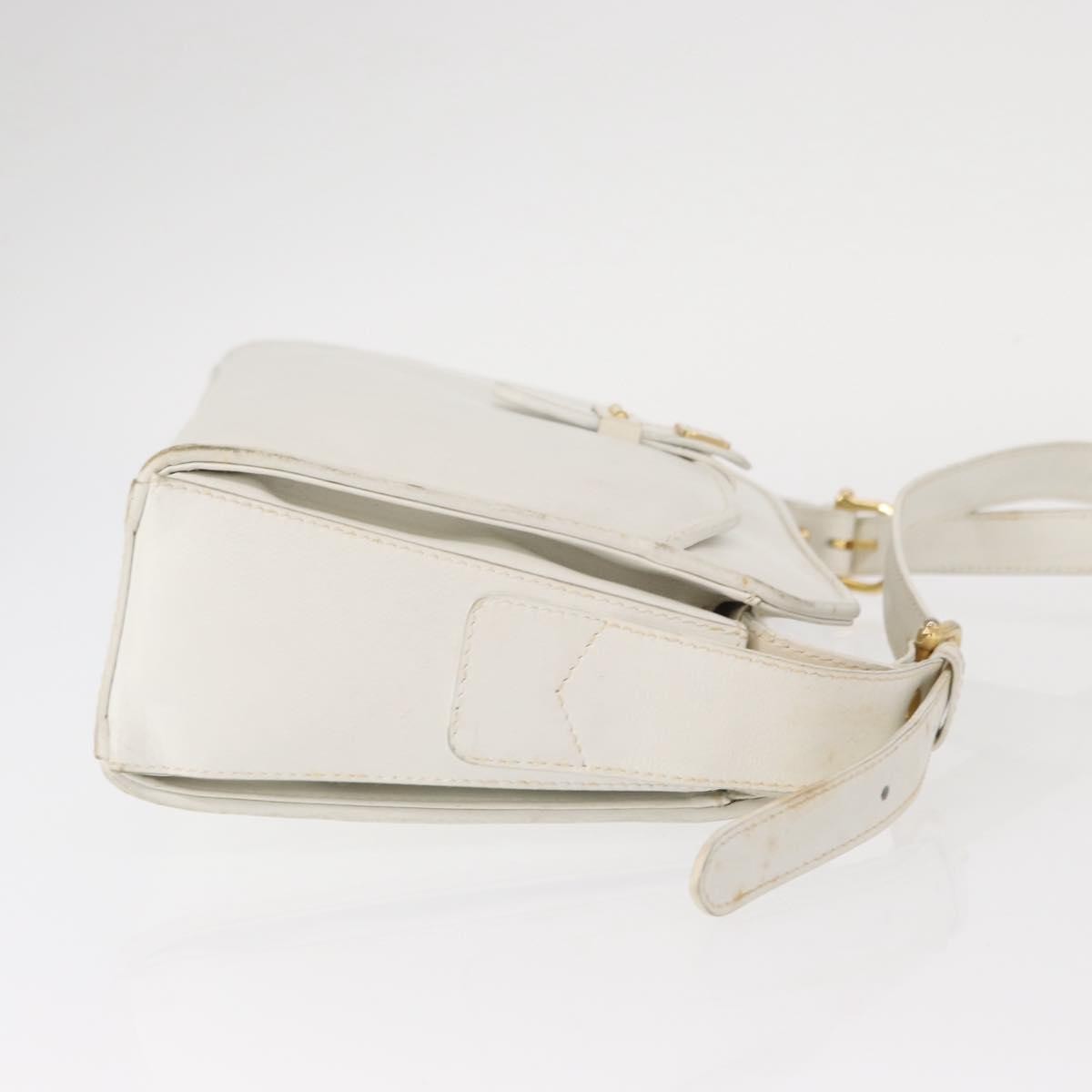 Celine Vintage Leather White Leather Shoulder Bag Bag (Pre-Owned)