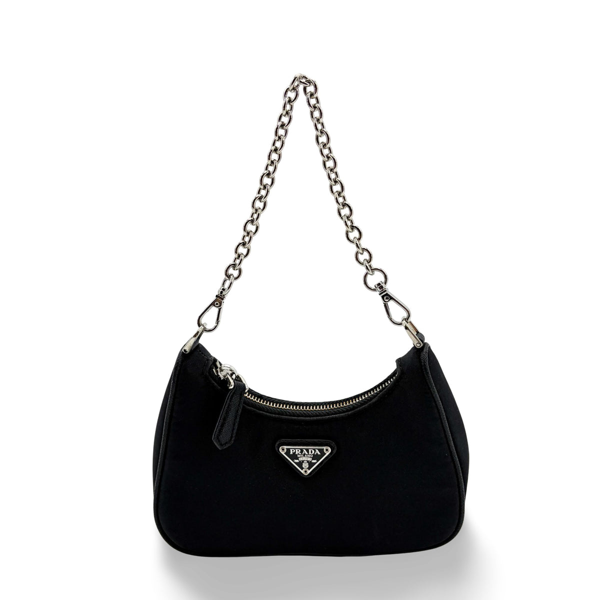 Prada Re-Edition Tessuto Black Nylon Shoulder Bag Bag (Pre-Owned)
