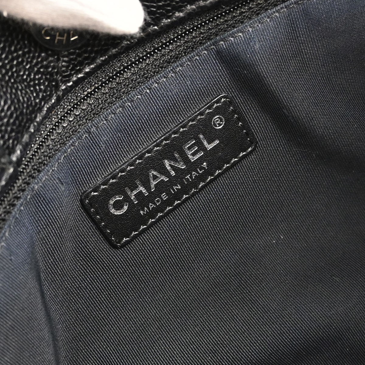 Chanel Timeless Cc Charm Quilted Caviar Black Leather Tote Bag Bag (Pre-Owned)