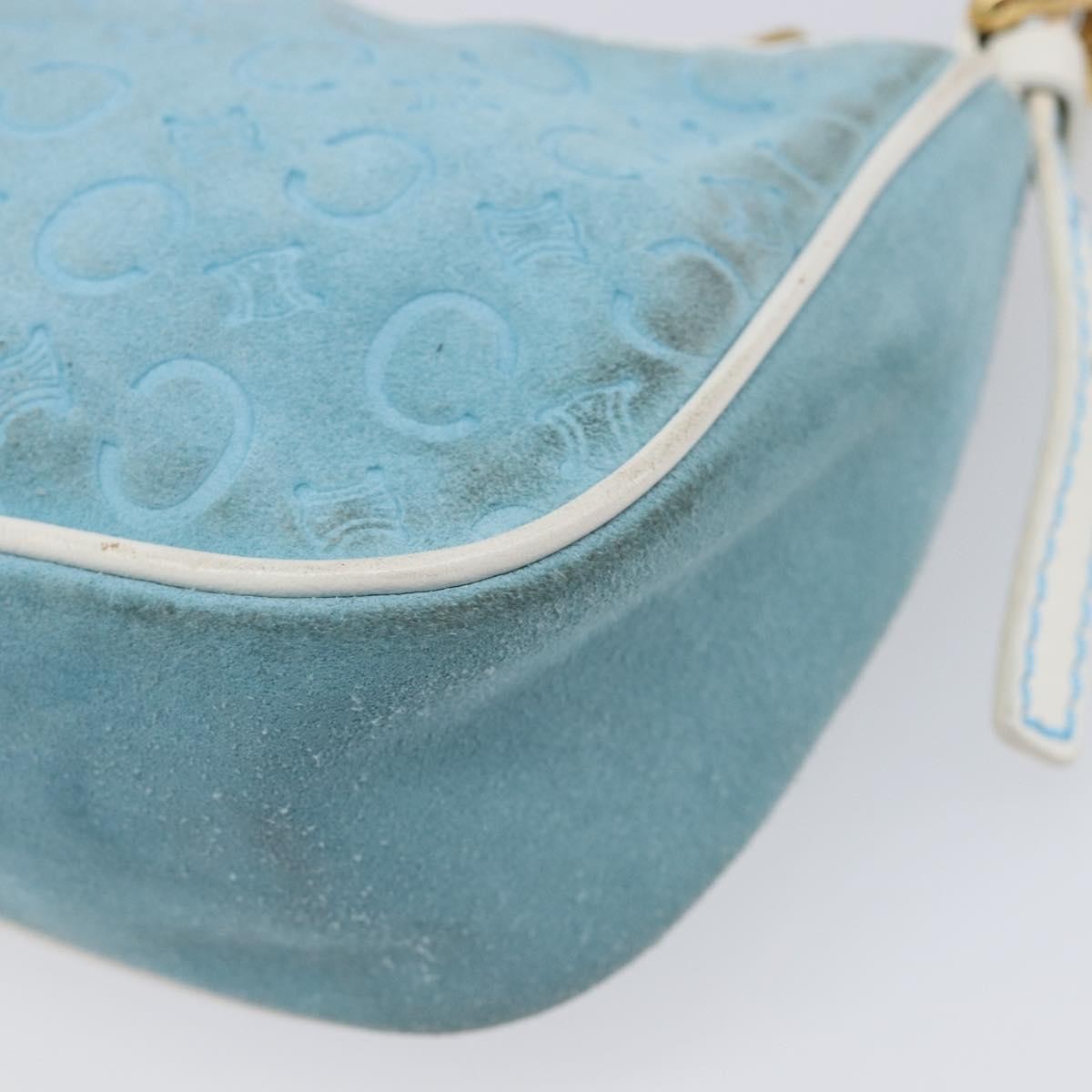 Celine C Macadam Suede Turquoise Suede Handbag (Pre-Owned)