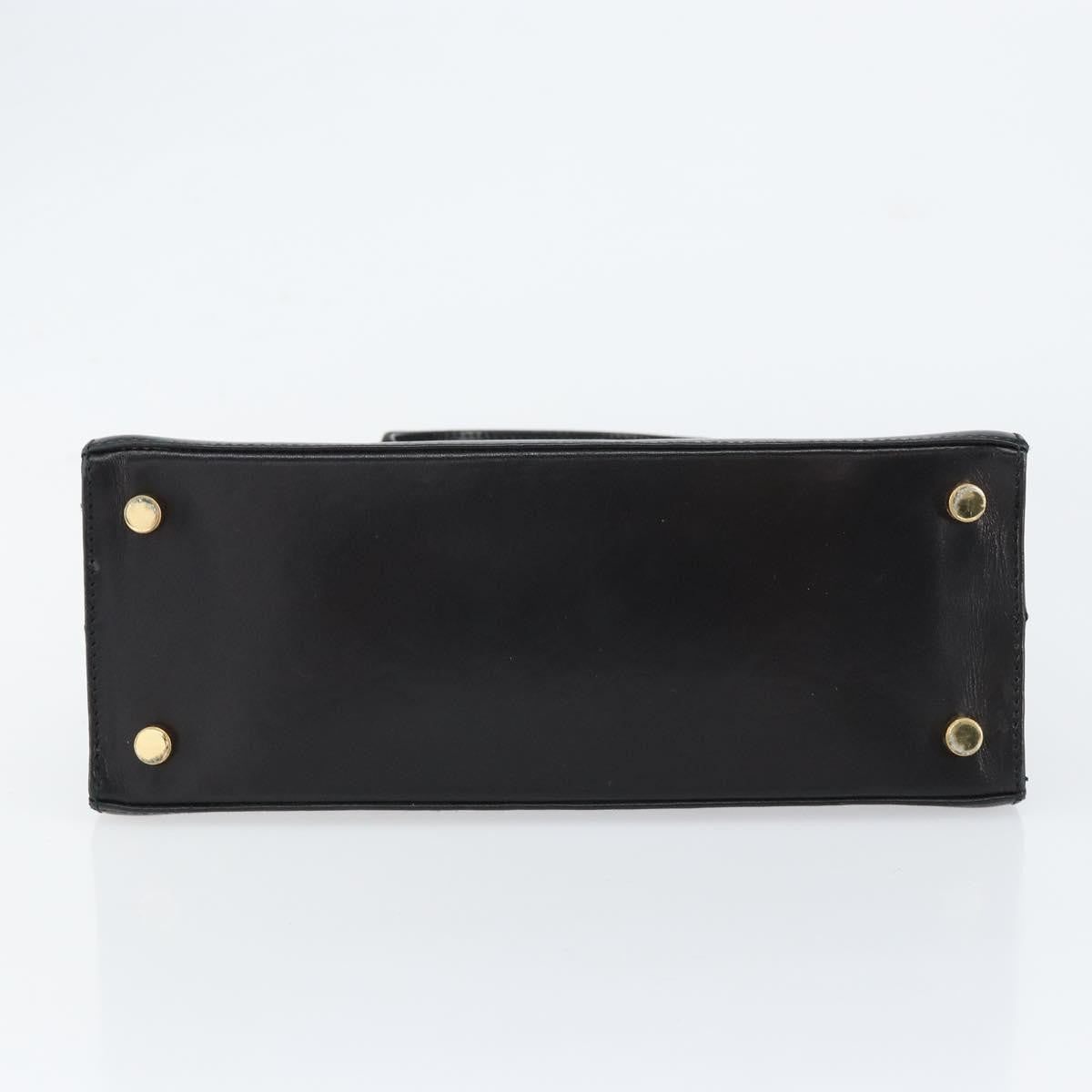 Salvatore Ferragamo Convertible Vara Bow Leather Black Leather Handbag (Pre-Owned)