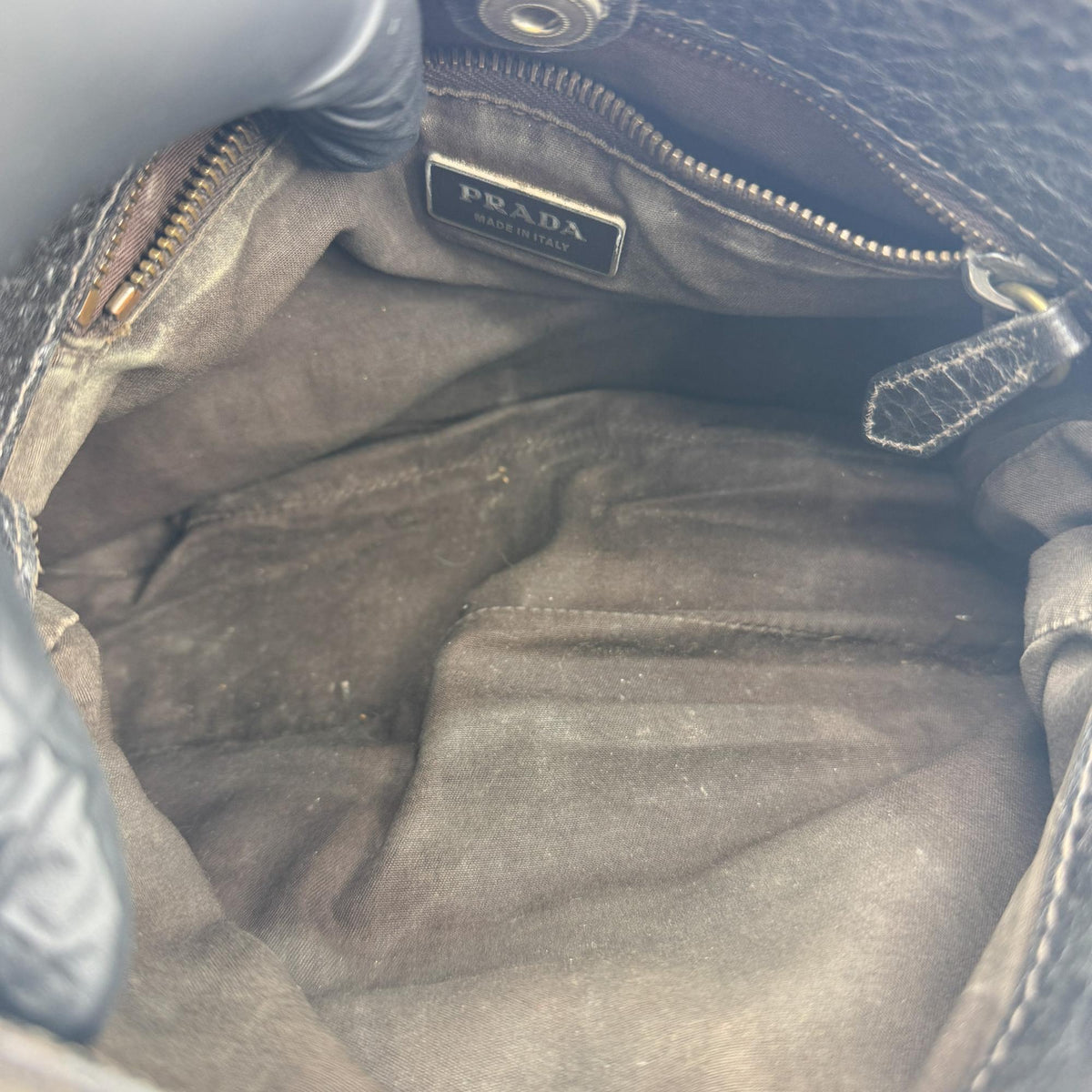 Prada Shoulder Canvas And Leather Black Canvas Shoulder Bag Bag (Pre-Owned)